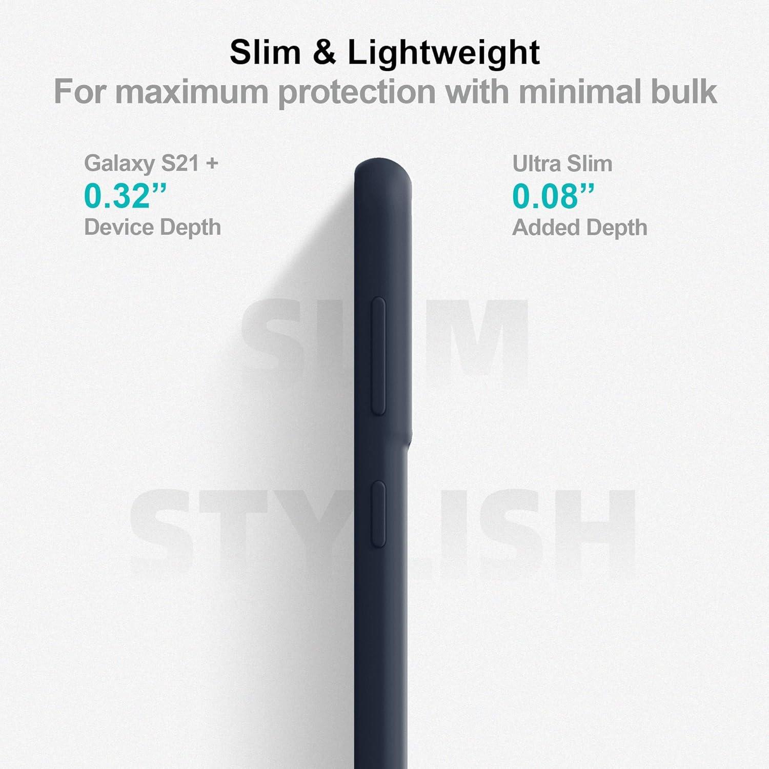 imageSURPHY Designed for Samsung Galaxy S21 Plus Case 67 inch Liquid Silicone Case with Microfiber Lining for Samsung Galaxy S21 5G 2021 Midnight Blue