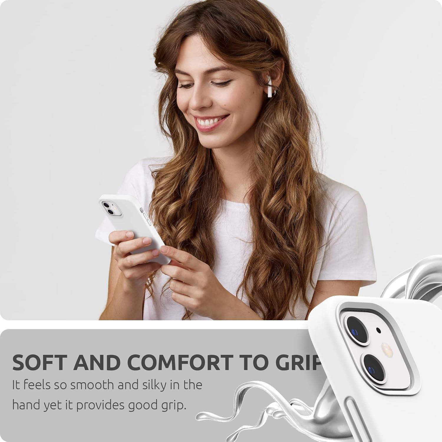 imageSURPHY Designed for iPhone 12 Case and iPhone 12 Pro Case 61 inch Thickened Liquid Silicone Phone Case with Microfiber Lining for iPhone 12 ampamp 12 Pro 2020 RedWhite