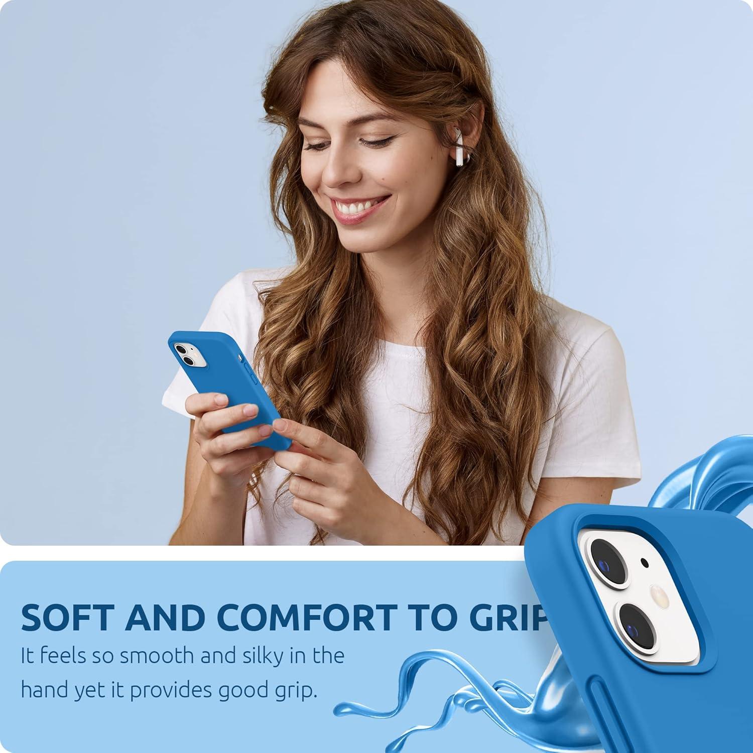 imageSURPHY Designed for iPhone 12 Case and iPhone 12 Pro Case 61 inch Thickened Liquid Silicone Phone Case with Microfiber Lining for iPhone 12 ampamp 12 Pro 2020 RedBlue