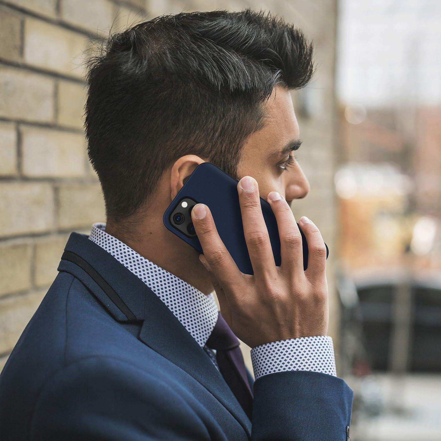 imageSURPHY Designed for iPhone 12 Pro Max Case 67 inch Premium Faux Leather Phone Case with Metallic Buttons ampamp Microfiber Lining Compatible with iPhone 12 Pro Max BrownMidnight Blue