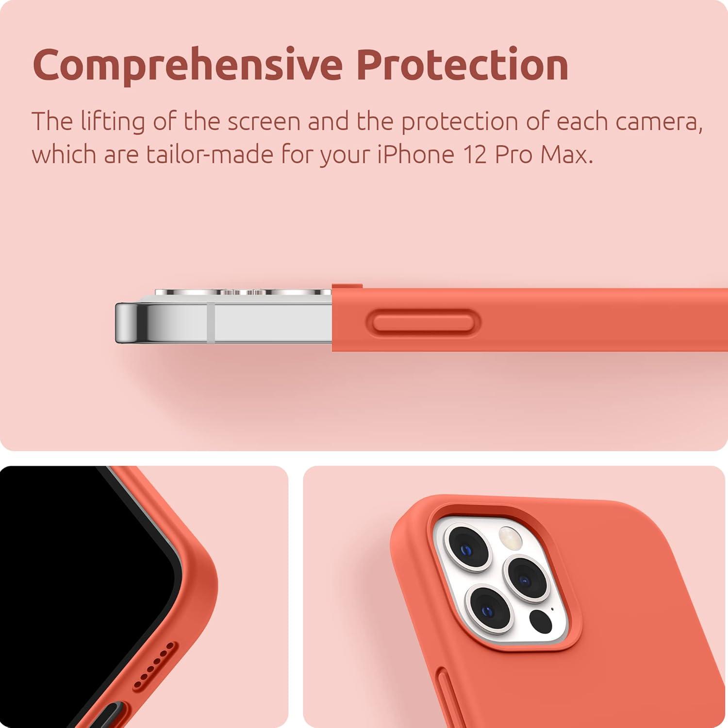 imageSURPHY Designed for iPhone 12 Pro Max Case 67 inches Liquid Silicone Phone Case with Microfiber Lining for iPhone 12 Pro Max 2020 BlueNectarine