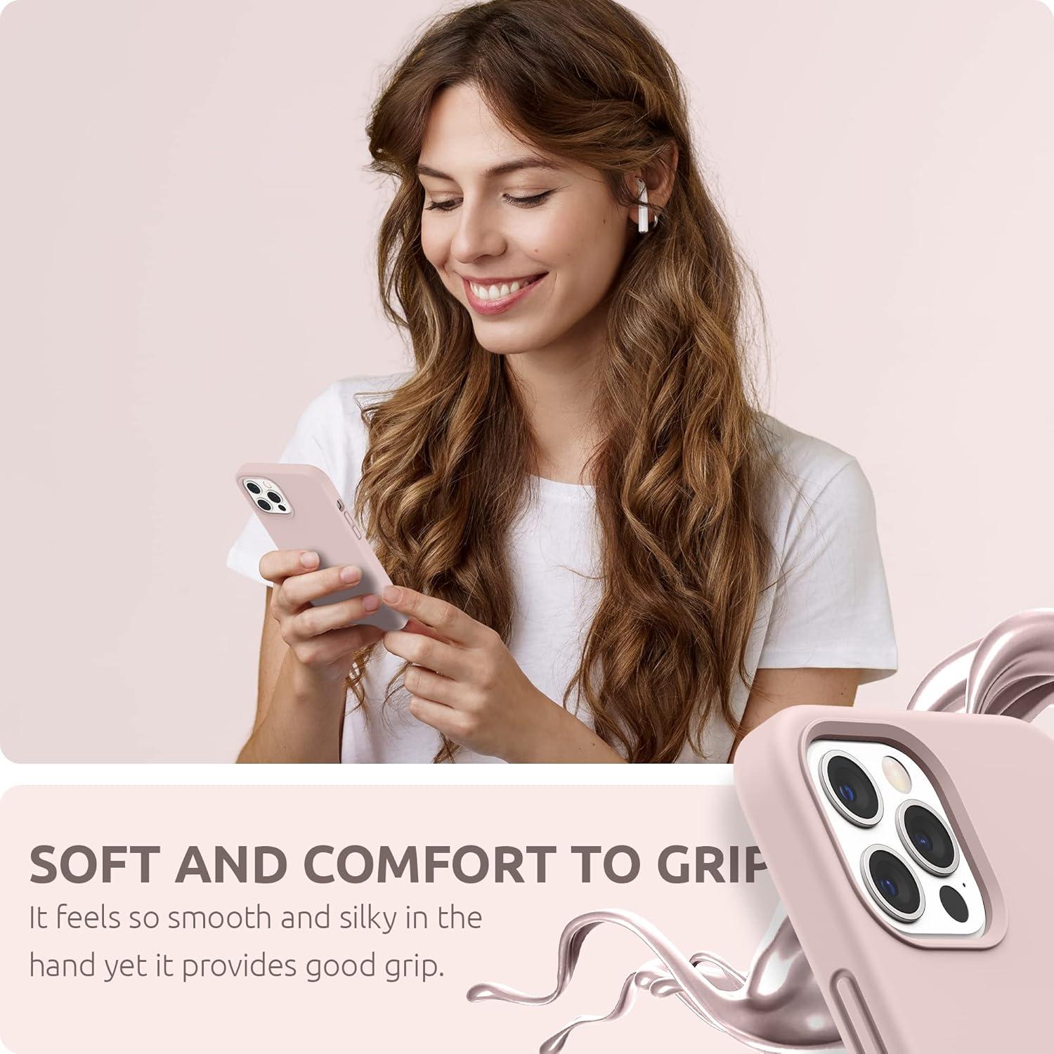 imageSURPHY Designed for iPhone 12 Pro Max Case 67 inches Liquid Silicone Phone Case with Microfiber Lining for iPhone 12 Pro Max 2020 Mint GreenPink