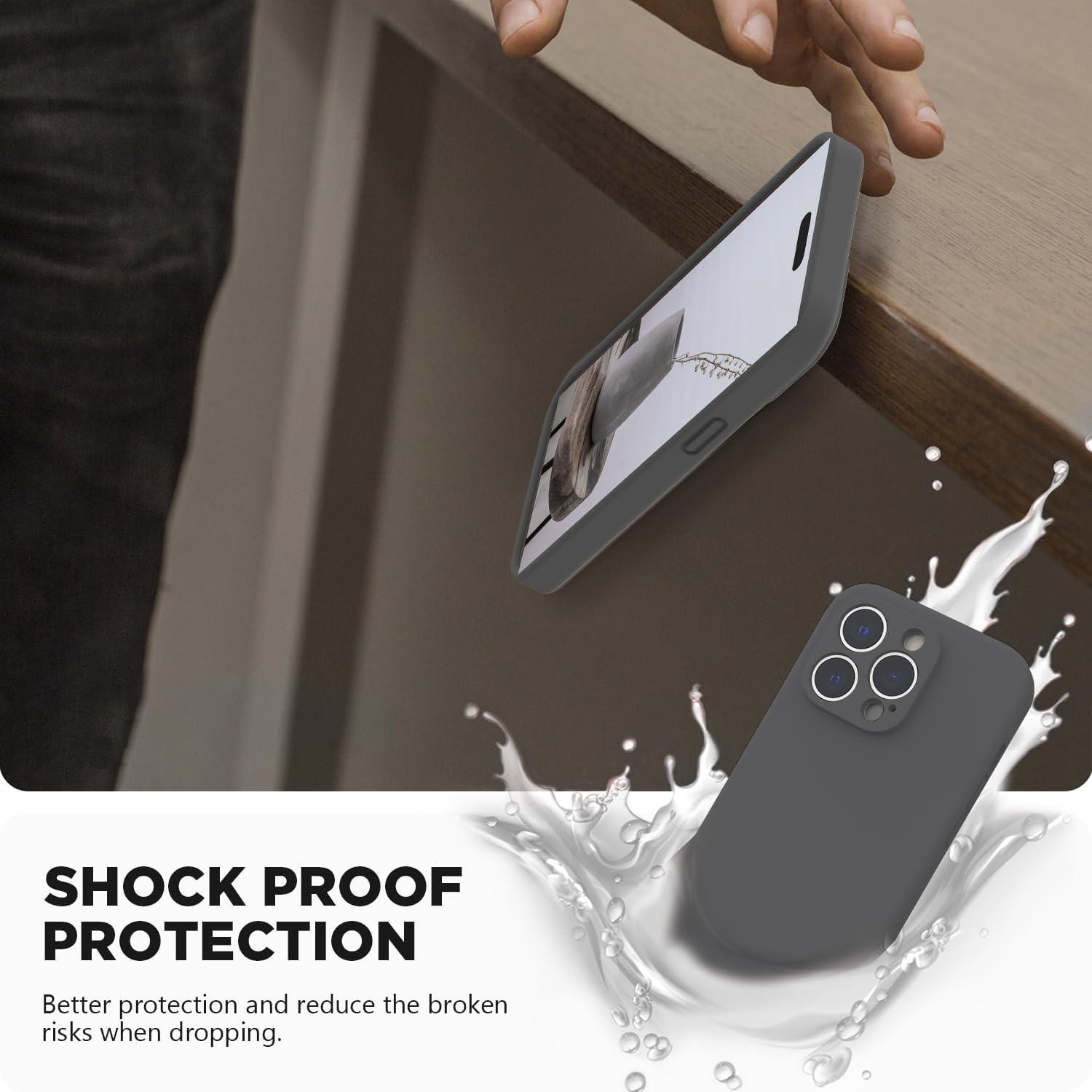 imageSURPHY Designed for iPhone 14 Pro Max Case with Screen Protector with Camera Protection ampamp Soft Microfiber Lining Liquid Silicone Phone Case Cactus GreenClay