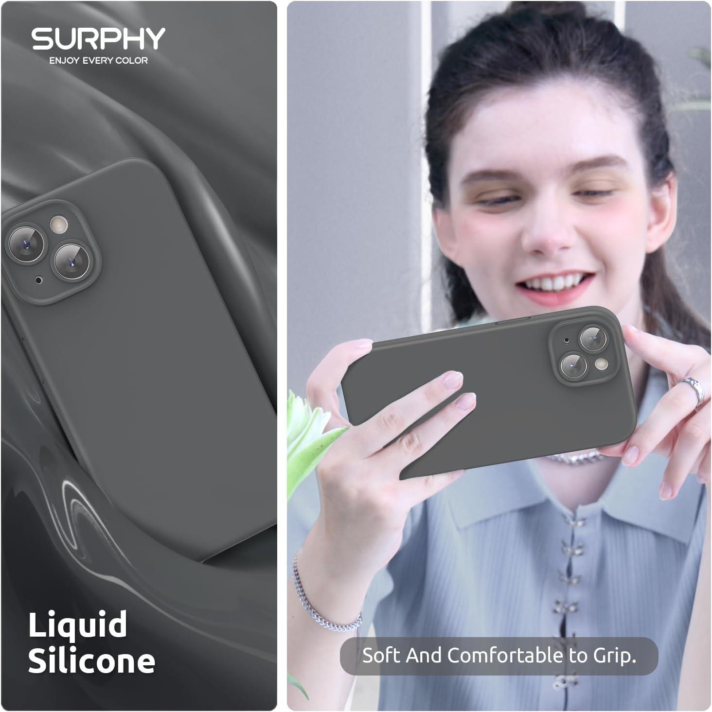 imageSURPHY Designed for iPhone 15 Case Compatible with MagSafe 61 inch 2023 with 2 Pack Screen Protector Liquid Silicone Phone Case Camera Protective ampamp Soft Microfiber Lining Cactus GreenClay