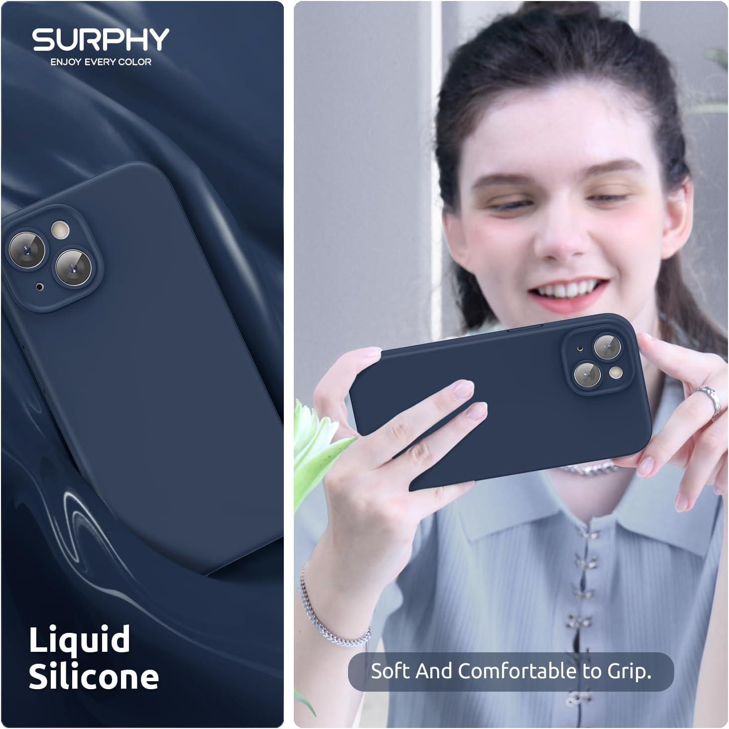 imageSURPHY Designed for iPhone 15 Case Compatible with MagSafe 61 inch 2023 with 2 Pack Screen Protector Liquid Silicone Phone Case Camera Protective ampamp Soft Microfiber Lining Cactus GreenStorm Blue