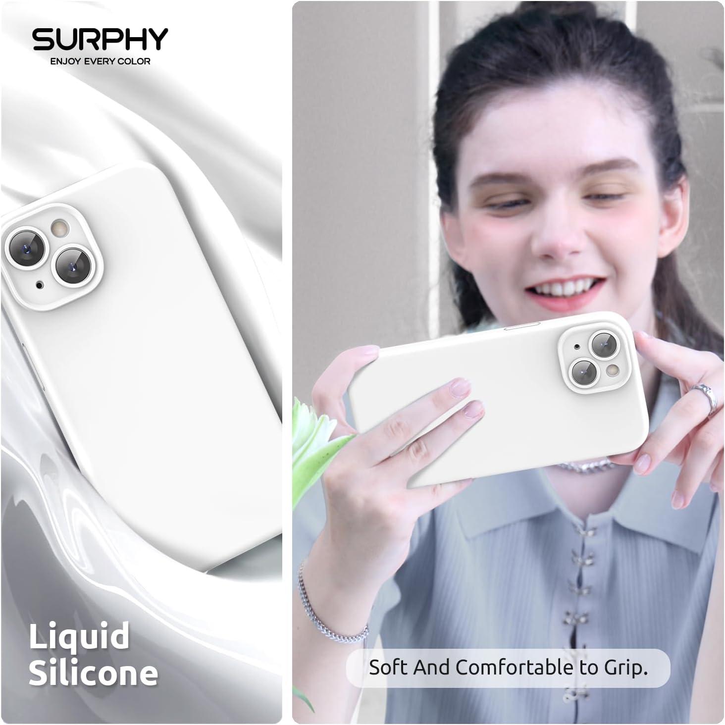 imageSURPHY Designed for iPhone 15 Case Compatible with MagSafe 61 inch 2023 with 2 Pack Screen Protector Liquid Silicone Phone Case Camera Protective ampamp Soft Microfiber Lining Cactus GreenWhite