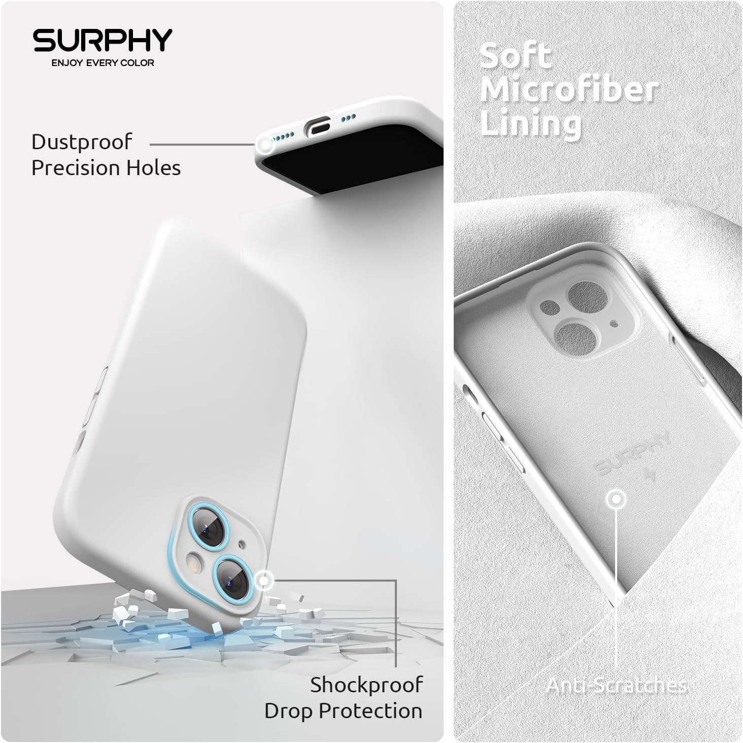 imageSURPHY Designed for iPhone 15 Case Compatible with MagSafe 61 inch 2023 with 2 Pack Screen Protector Liquid Silicone Phone Case Camera Protective ampamp Soft Microfiber Lining Cactus GreenWhite