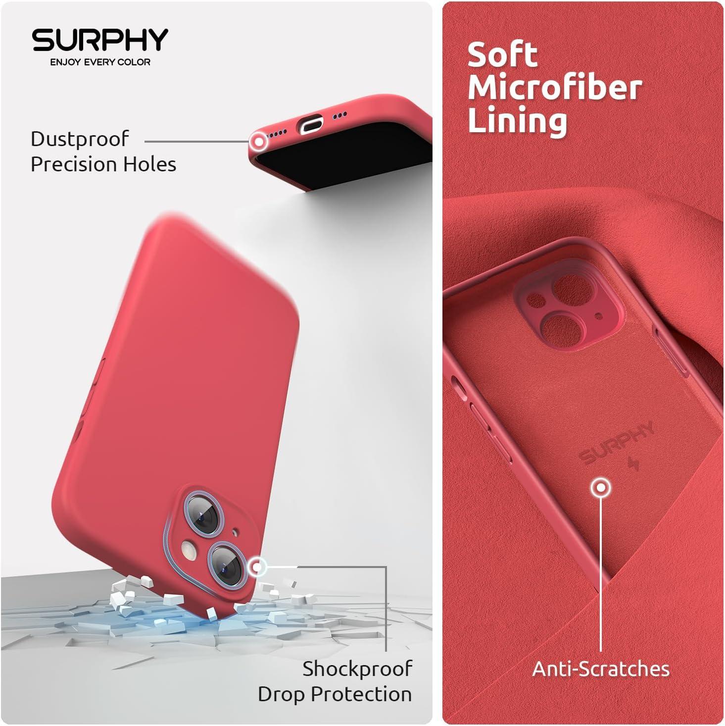 imageSURPHY Designed for iPhone 15 Case Compatible with MagSafe 61 inch 2023 with 2 Pack Screen Protector Liquid Silicone Phone Case Camera Protective ampamp Soft Microfiber Lining Cactus GreenGuava