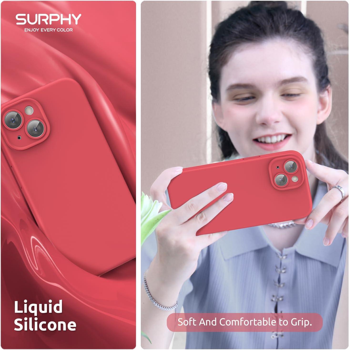 imageSURPHY Designed for iPhone 15 Case Compatible with MagSafe 61 inch 2023 with 2 Pack Screen Protector Liquid Silicone Phone Case Camera Protective ampamp Soft Microfiber Lining Cactus GreenGuava