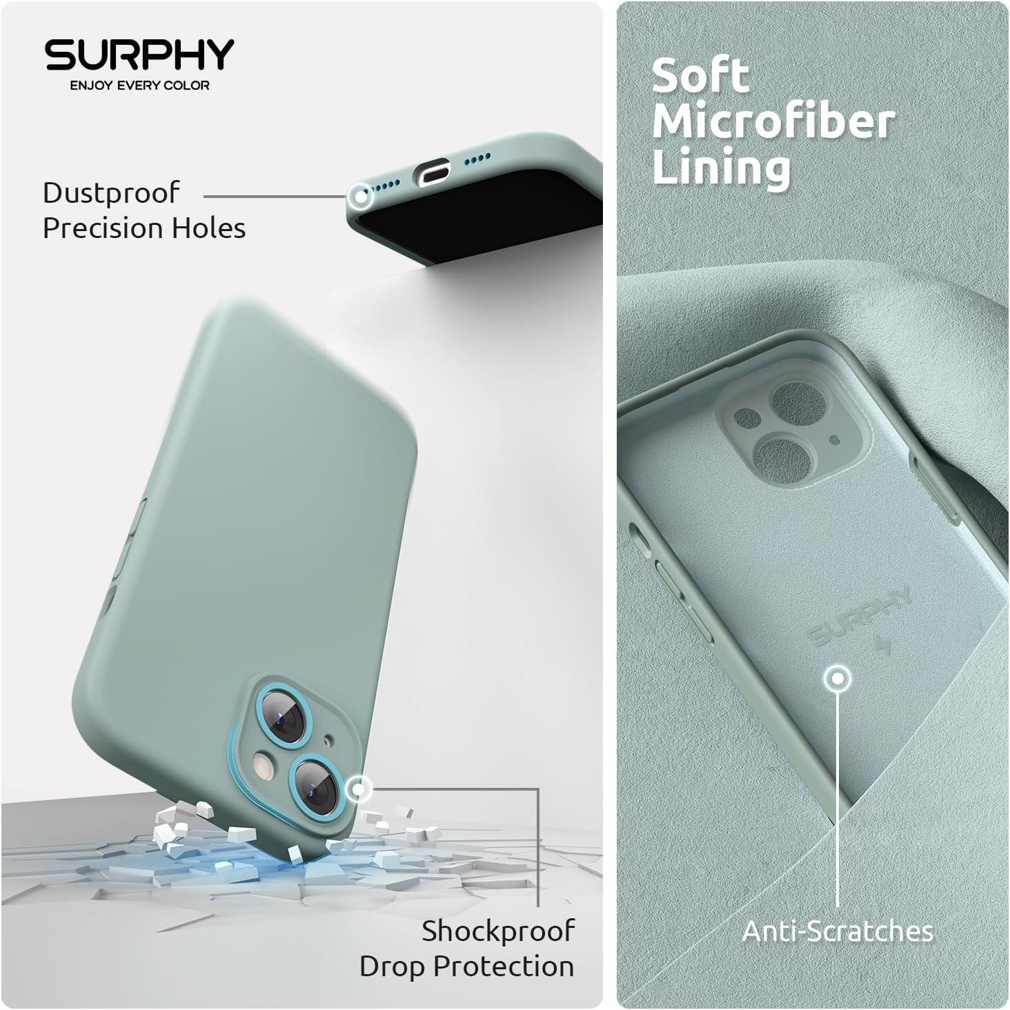 imageSURPHY Designed for iPhone 15 Plus Case Compatible with MagSafe 67 inch 2023 with 2 Pack Screen Protector Liquid Silicone Phone Case Camera Protective ampamp Soft Microfiber Lining Cactus GreenSucculent