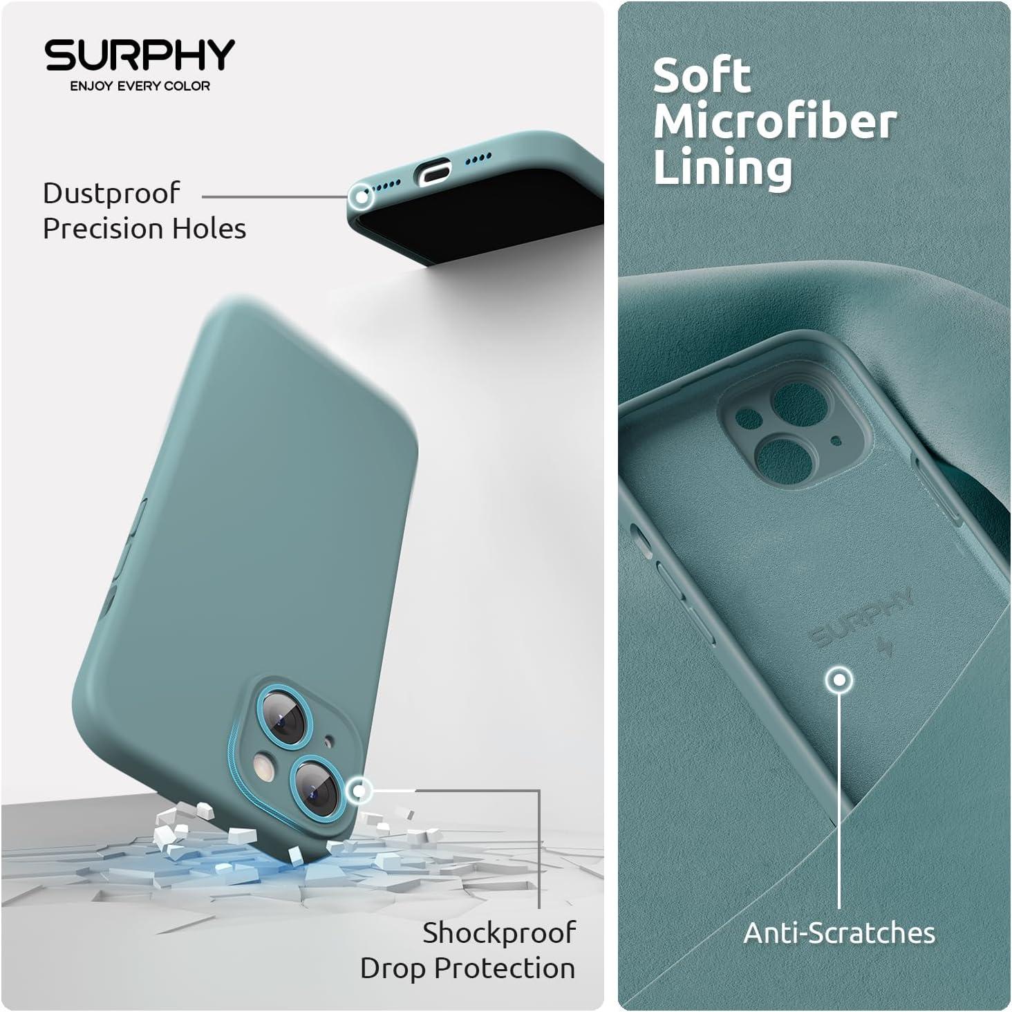 imageSURPHY Designed for iPhone 15 Plus Case Compatible with MagSafe 67 inch 2023 with 2 Pack Screen Protector Liquid Silicone Phone Case Camera Protective ampamp Soft Microfiber Lining Cactus GreenCactus Green