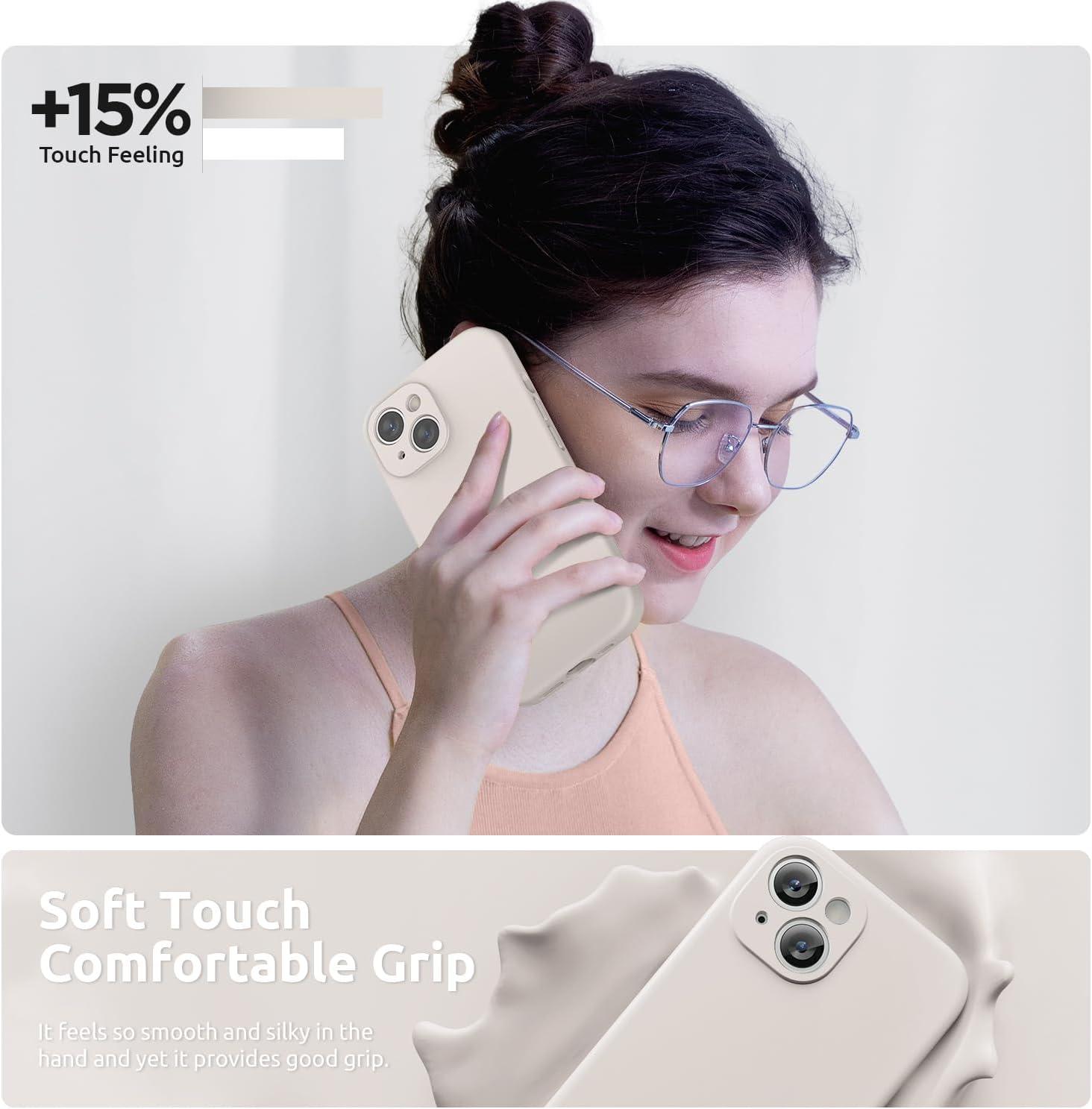 imageSURPHY Designed for iPhone 15 Plus Case with Screen Protector and Lanyard Phone Strap and Liquid Silicone Phone Case Camera Protective ampamp Soft Microfiber Lining 67 inch 2023 BlackStone