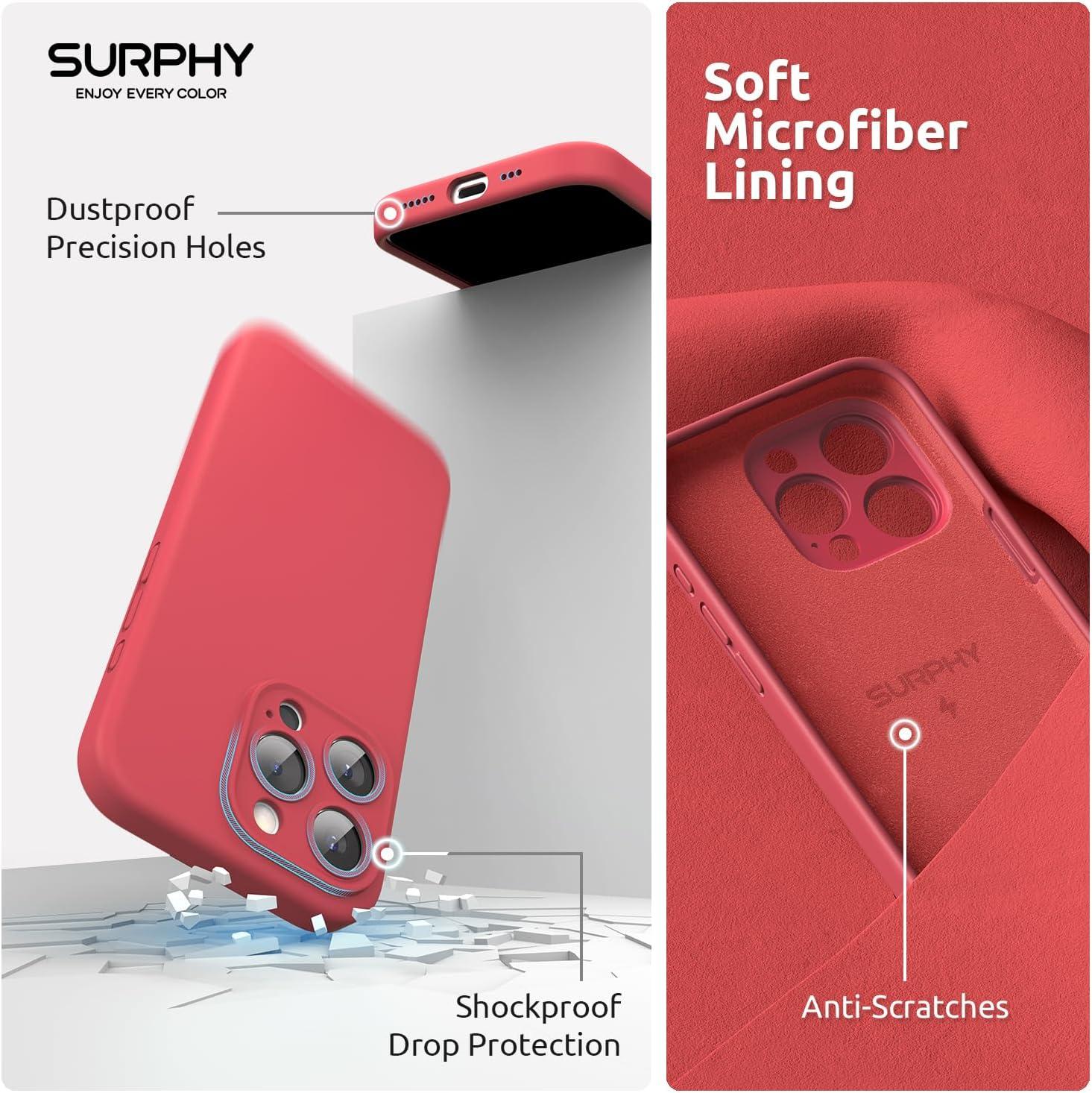 imageSURPHY Designed for iPhone 15 Pro Case Compatible with MagSafe 61 inch 2023 with 2 Pack Screen Protector Liquid Silicone Phone Case Camera Protective ampamp Soft Microfiber Lining Cactus GreenGuava