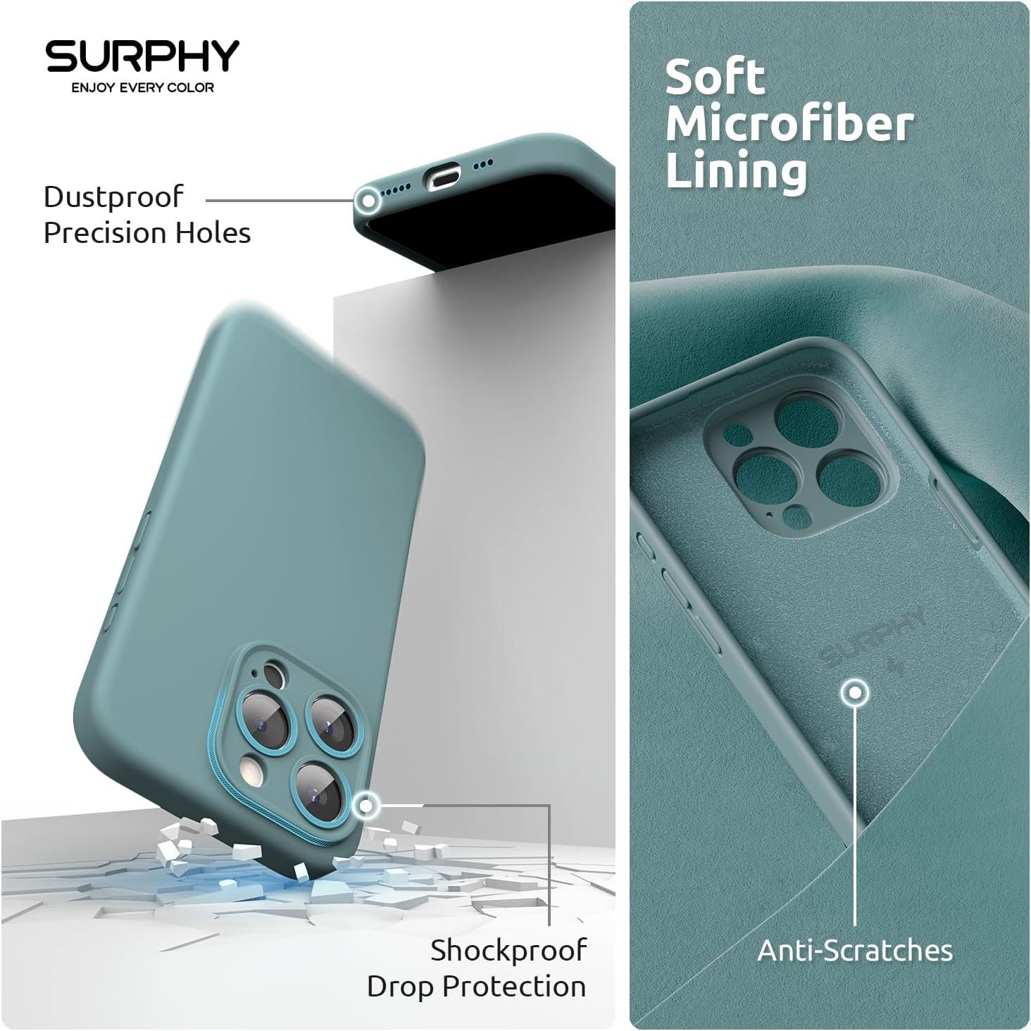 imageSURPHY Designed for iPhone 15 Pro Case Compatible with MagSafe 61 inch 2023 with 2 Pack Screen Protector Liquid Silicone Phone Case Camera Protective ampamp Soft Microfiber Lining Cactus GreenCactus Green