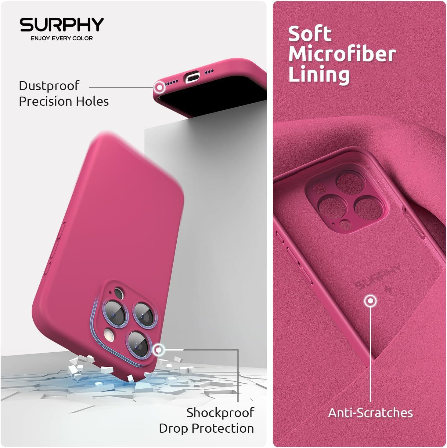 imageSURPHY Designed for iPhone 15 Pro Case Compatible with MagSafe 61 inch 2023 with 2 Pack Screen Protector Liquid Silicone Phone Case Camera Protective ampamp Soft Microfiber Lining Cactus GreenHibiscus