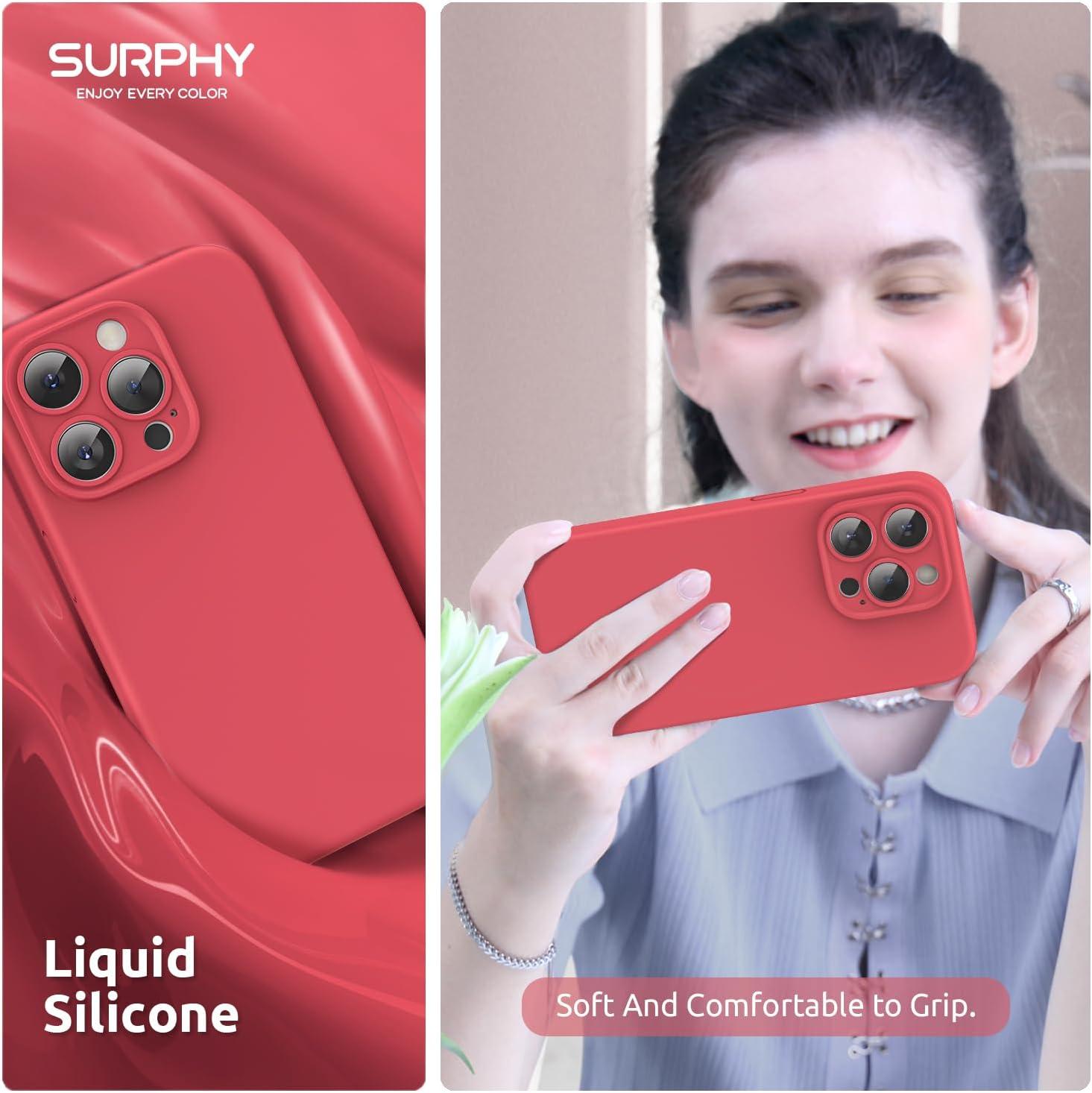 imageSURPHY Designed for iPhone 15 Pro Case Compatible with MagSafe 61 inch 2023 with 2 Pack Screen Protector Liquid Silicone Phone Case Camera Protective ampamp Soft Microfiber Lining Cactus GreenGuava