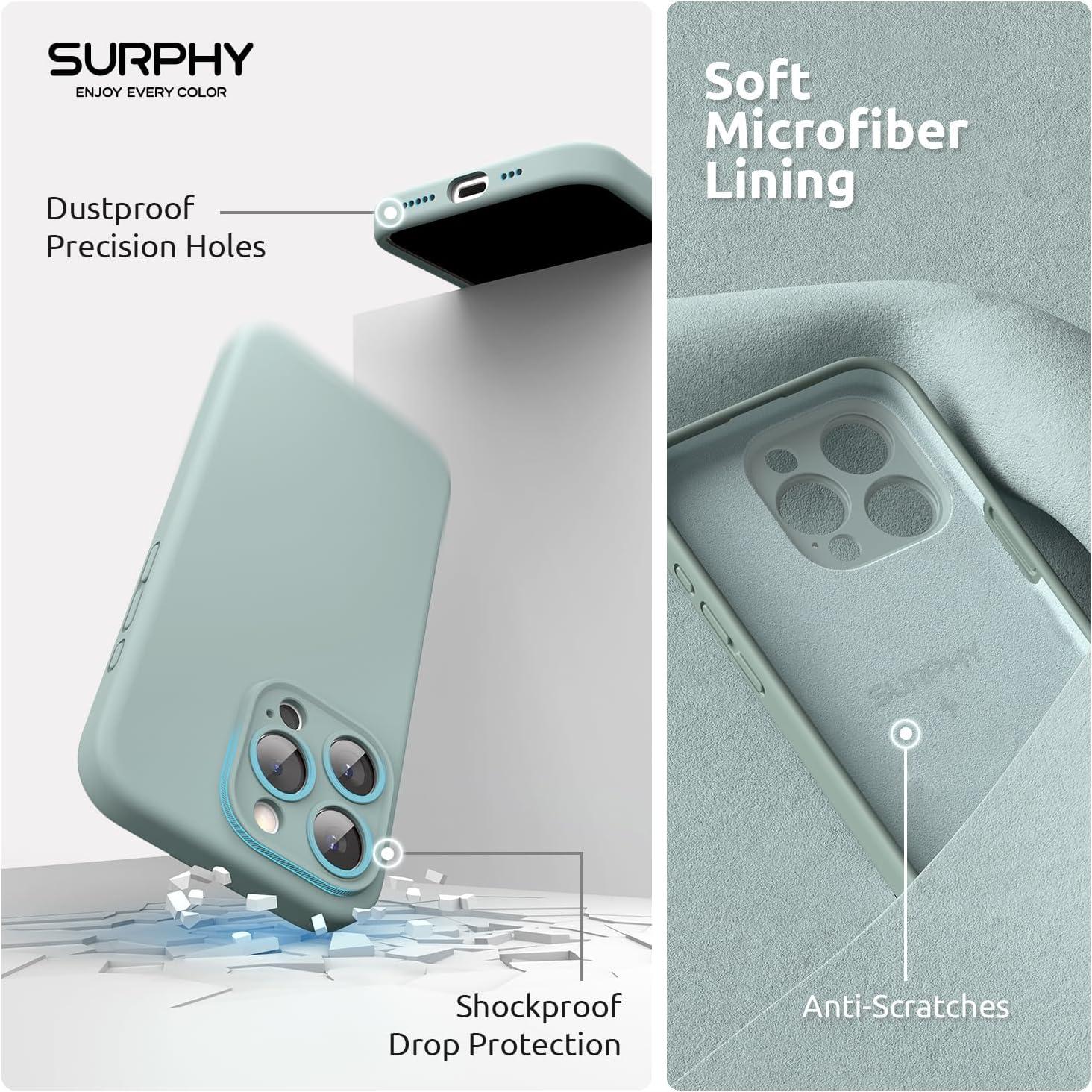 imageSURPHY Designed for iPhone 15 Pro Case Compatible with MagSafe 61 inch 2023 with 2 Pack Screen Protector Liquid Silicone Phone Case Camera Protective ampamp Soft Microfiber Lining Cactus GreenSucculent