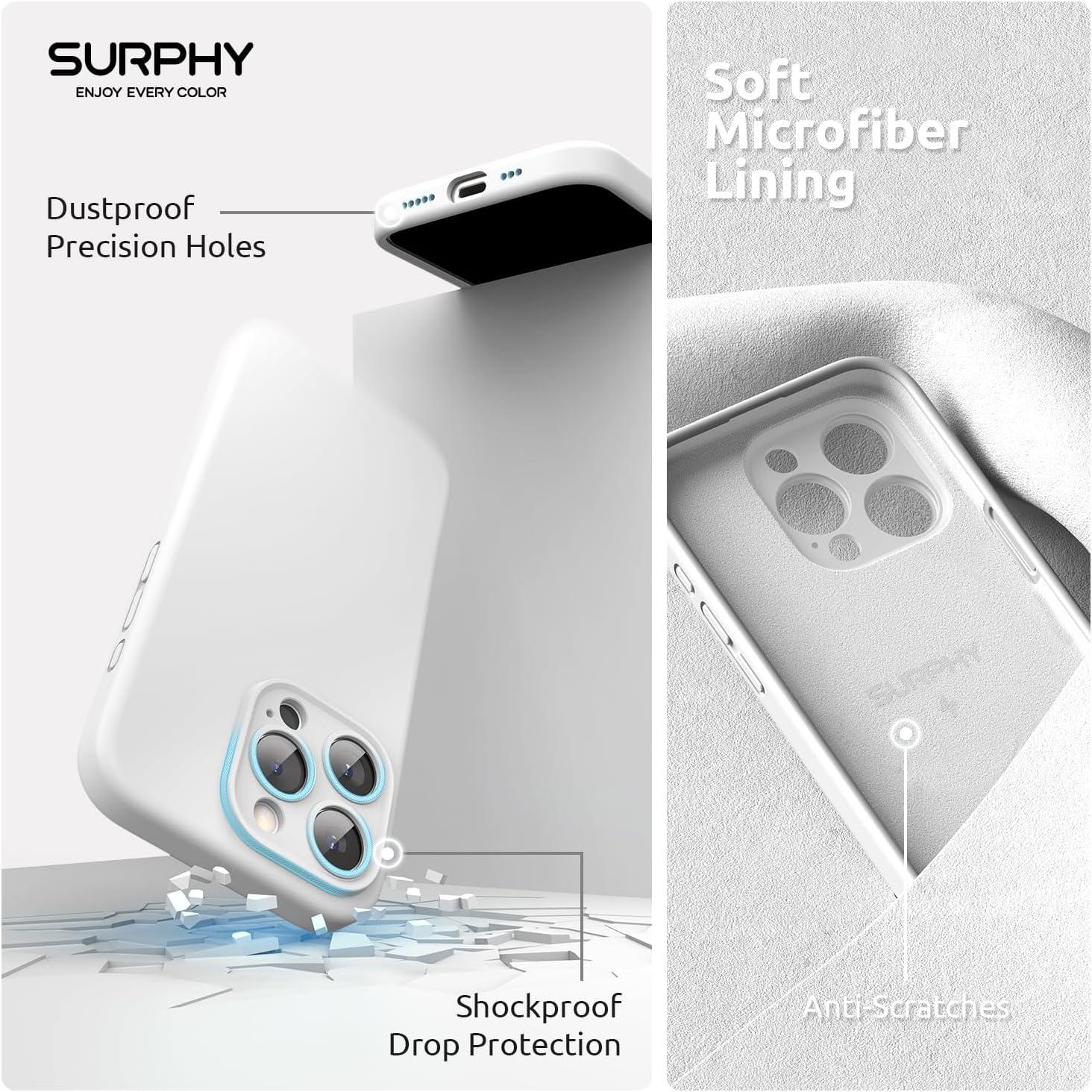 imageSURPHY Designed for iPhone 15 Pro Case Compatible with MagSafe 61 inch 2023 with 2 Pack Screen Protector Liquid Silicone Phone Case Camera Protective ampamp Soft Microfiber Lining Cactus GreenWhite