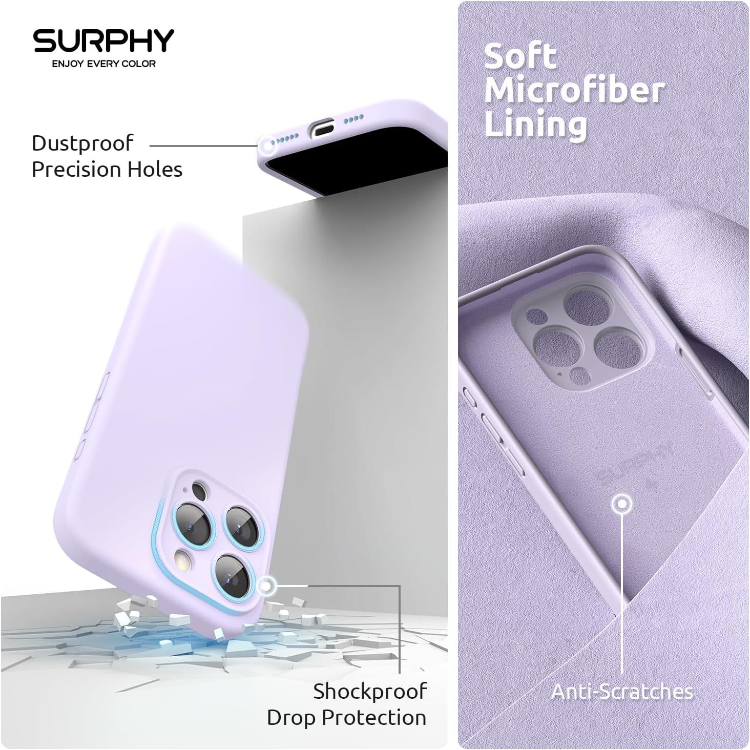 imageSURPHY Designed for iPhone 15 Pro Max Case Compatible with MagSafe 67 inch 2023 with 2 Pack Screen Protector Liquid Silicone Phone Case Camera Protective ampamp Soft Microfiber Lining Cactus GreenLilac