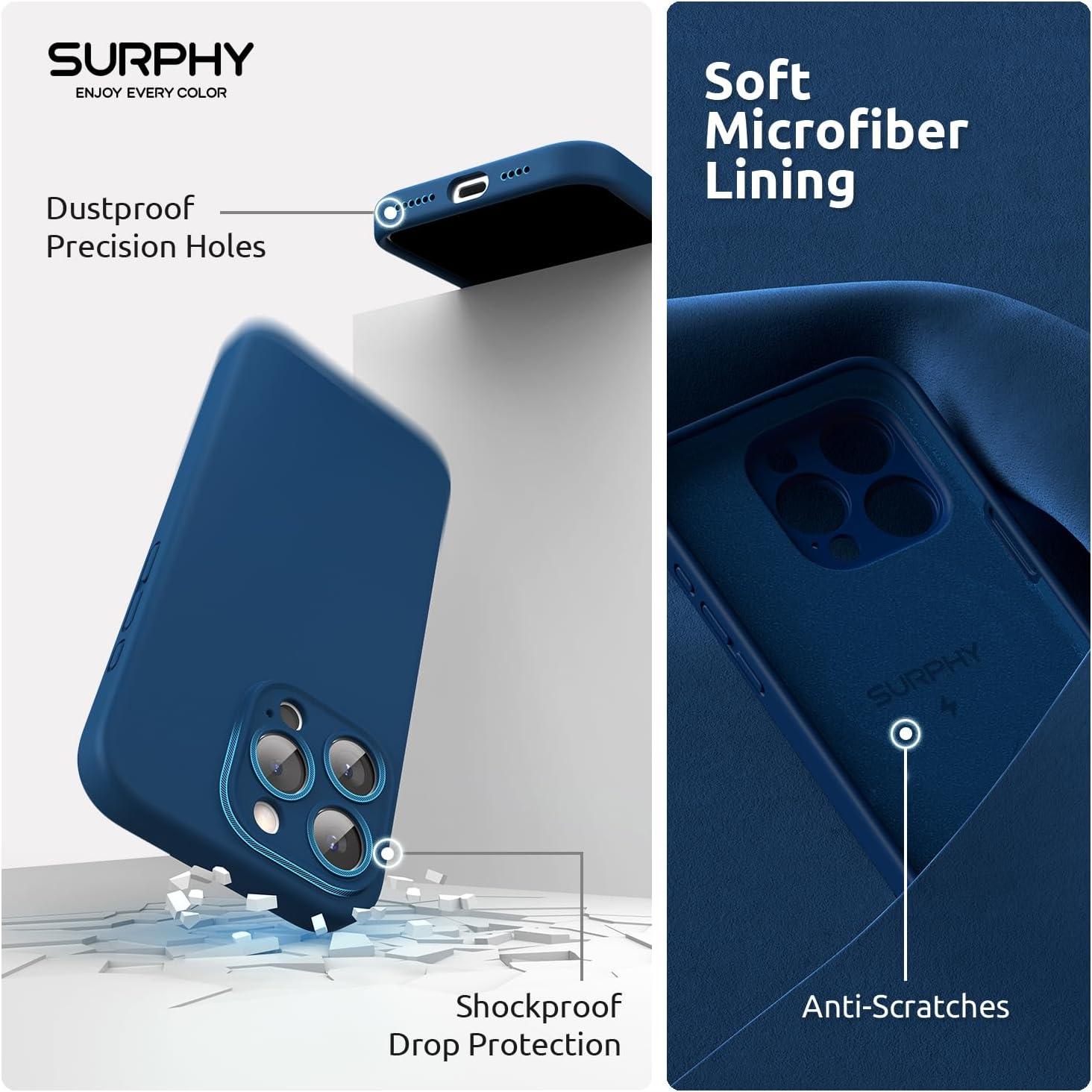 imageSURPHY Designed for iPhone 15 Pro Max Case Compatible with MagSafe 67 inch 2023 with 2 Pack Screen Protector Liquid Silicone Phone Case Camera Protective ampamp Soft Microfiber Lining Cactus GreenHorizon Blue