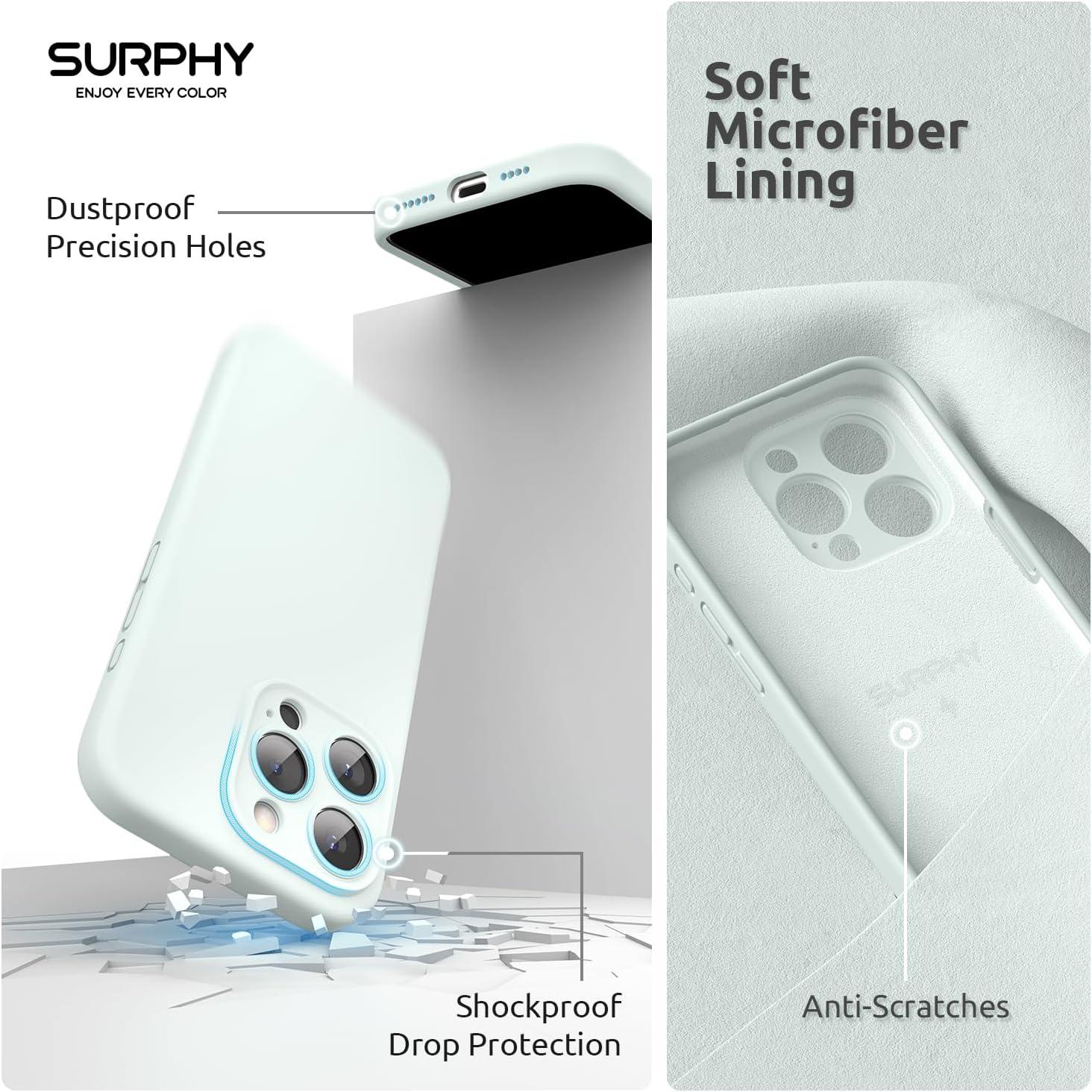 imageSURPHY Designed for iPhone 15 Pro Max Case Compatible with MagSafe 67 inch 2023 with 2 Pack Screen Protector Liquid Silicone Phone Case Camera Protective ampamp Soft Microfiber Lining Cactus GreenSoft Mint