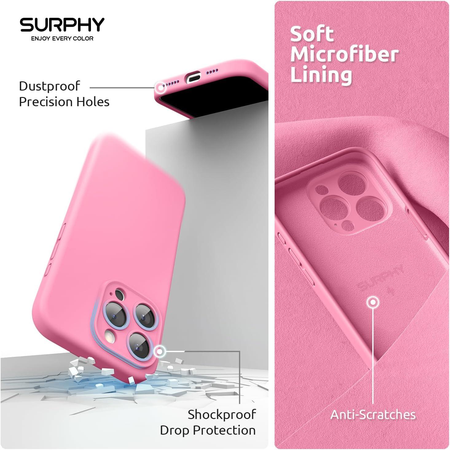 imageSURPHY Designed for iPhone 15 Pro Max Case Compatible with MagSafe 67 inch 2023 with 2 Pack Screen Protector Liquid Silicone Phone Case Camera Protective ampamp Soft Microfiber Lining Cactus GreenPink