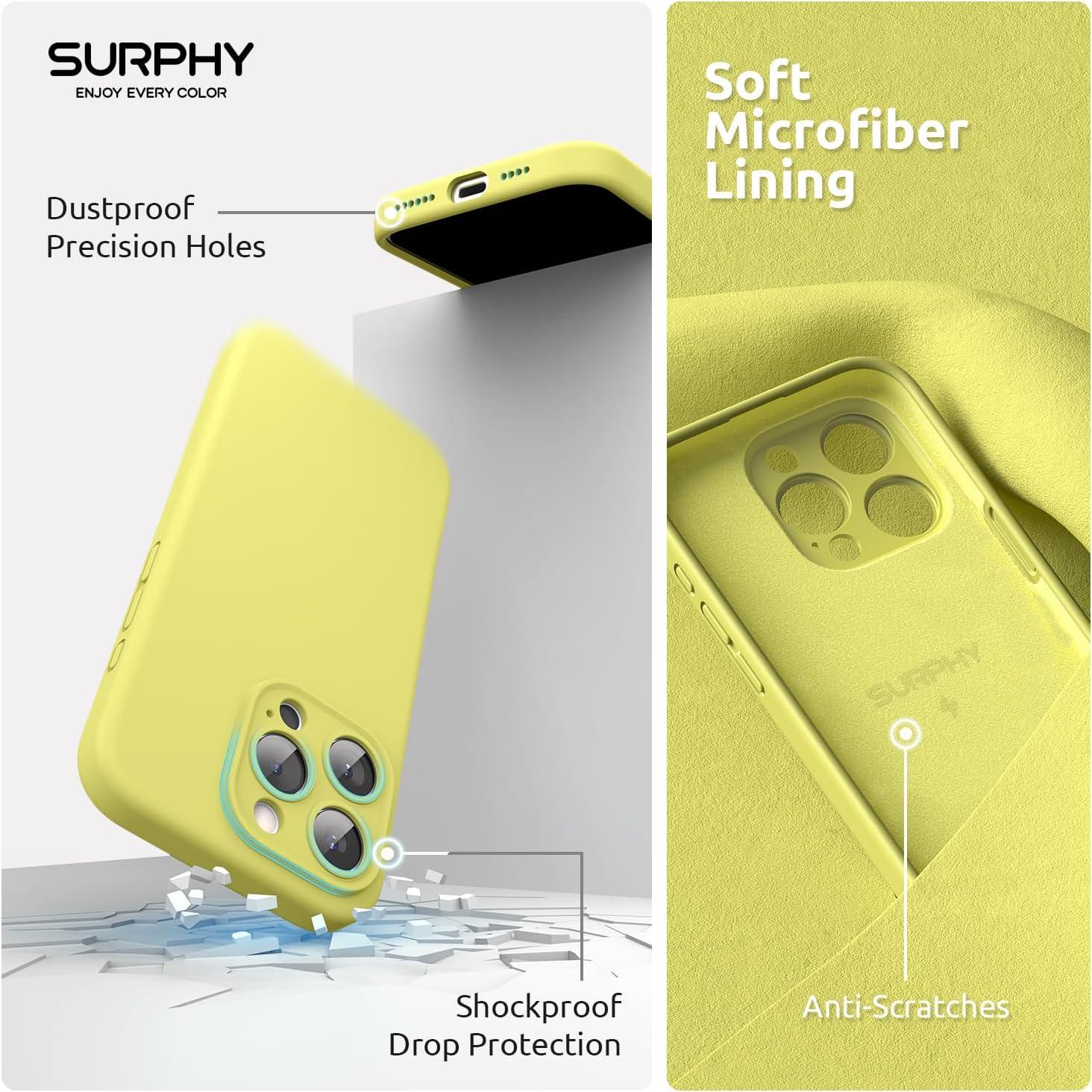 imageSURPHY Designed for iPhone 15 Pro Max Case Compatible with MagSafe 67 inch 2023 with 2 Pack Screen Protector Liquid Silicone Phone Case Camera Protective ampamp Soft Microfiber Lining Cactus GreenYellow