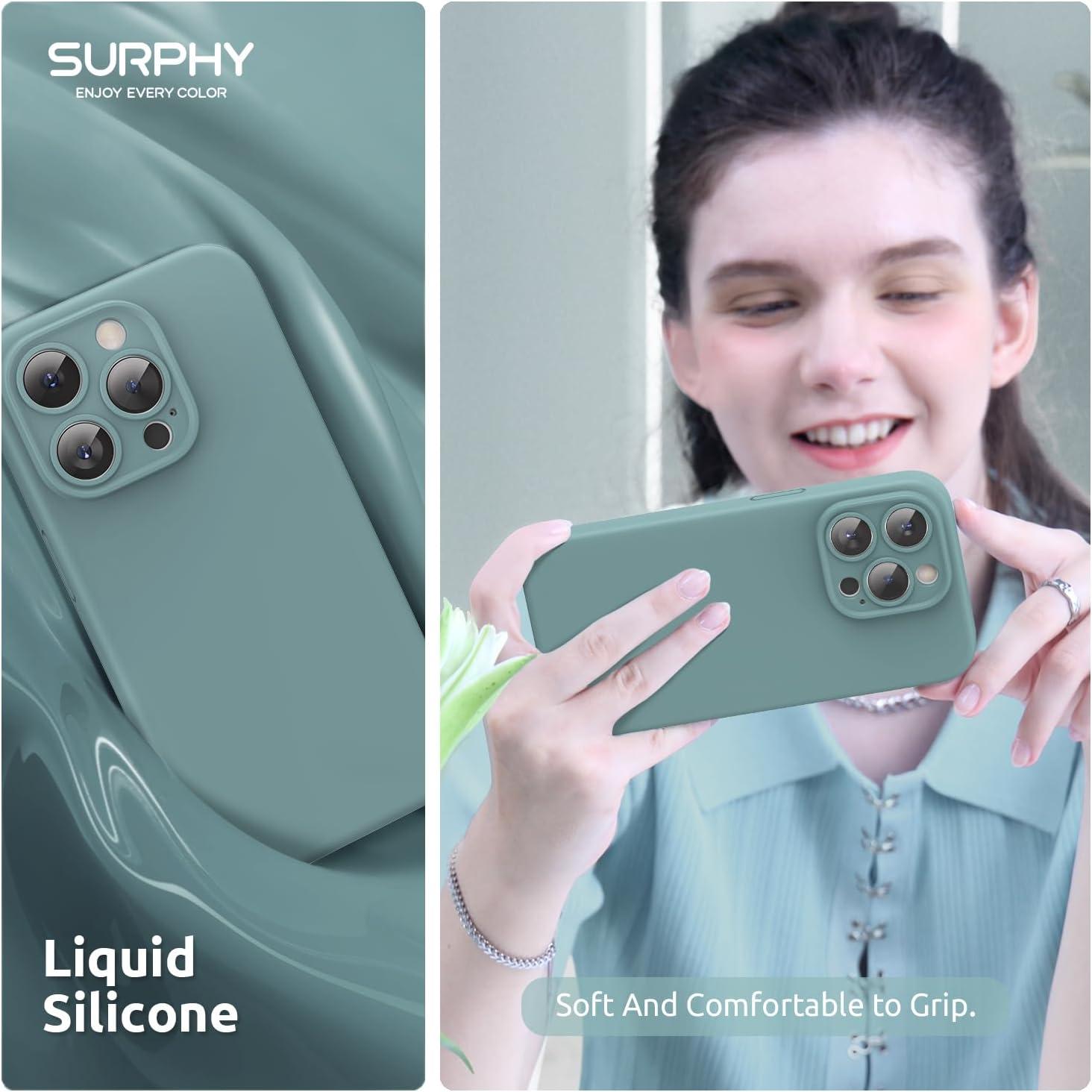 imageSURPHY Designed for iPhone 15 Pro Max Case Compatible with MagSafe 67 inch 2023 with 2 Pack Screen Protector Liquid Silicone Phone Case Camera Protective ampamp Soft Microfiber Lining Cactus GreenCactus Green