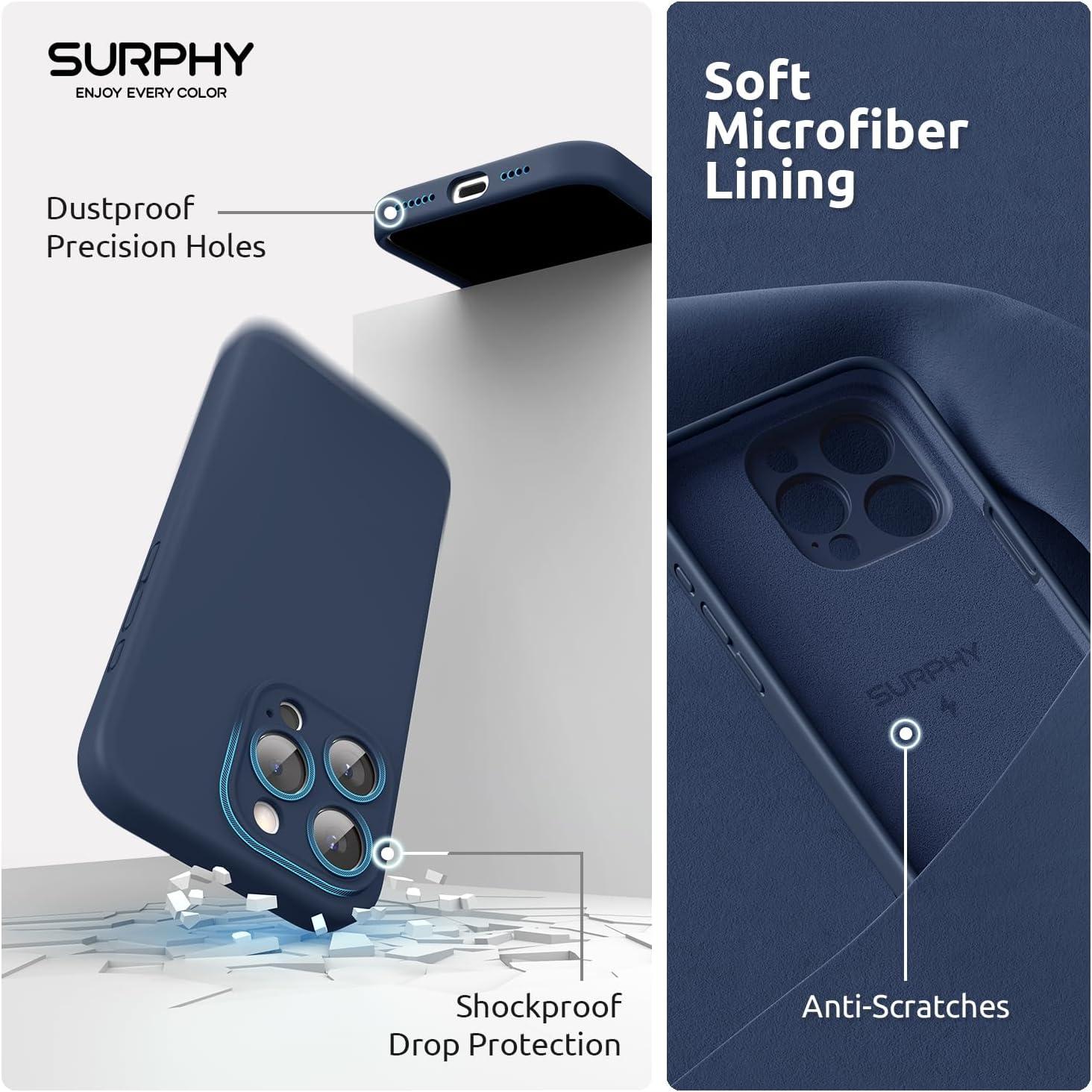 imageSURPHY Designed for iPhone 15 Pro Max Case Compatible with MagSafe 67 inch 2023 with 2 Pack Screen Protector Liquid Silicone Phone Case Camera Protective ampamp Soft Microfiber Lining Cactus GreenStorm Blue