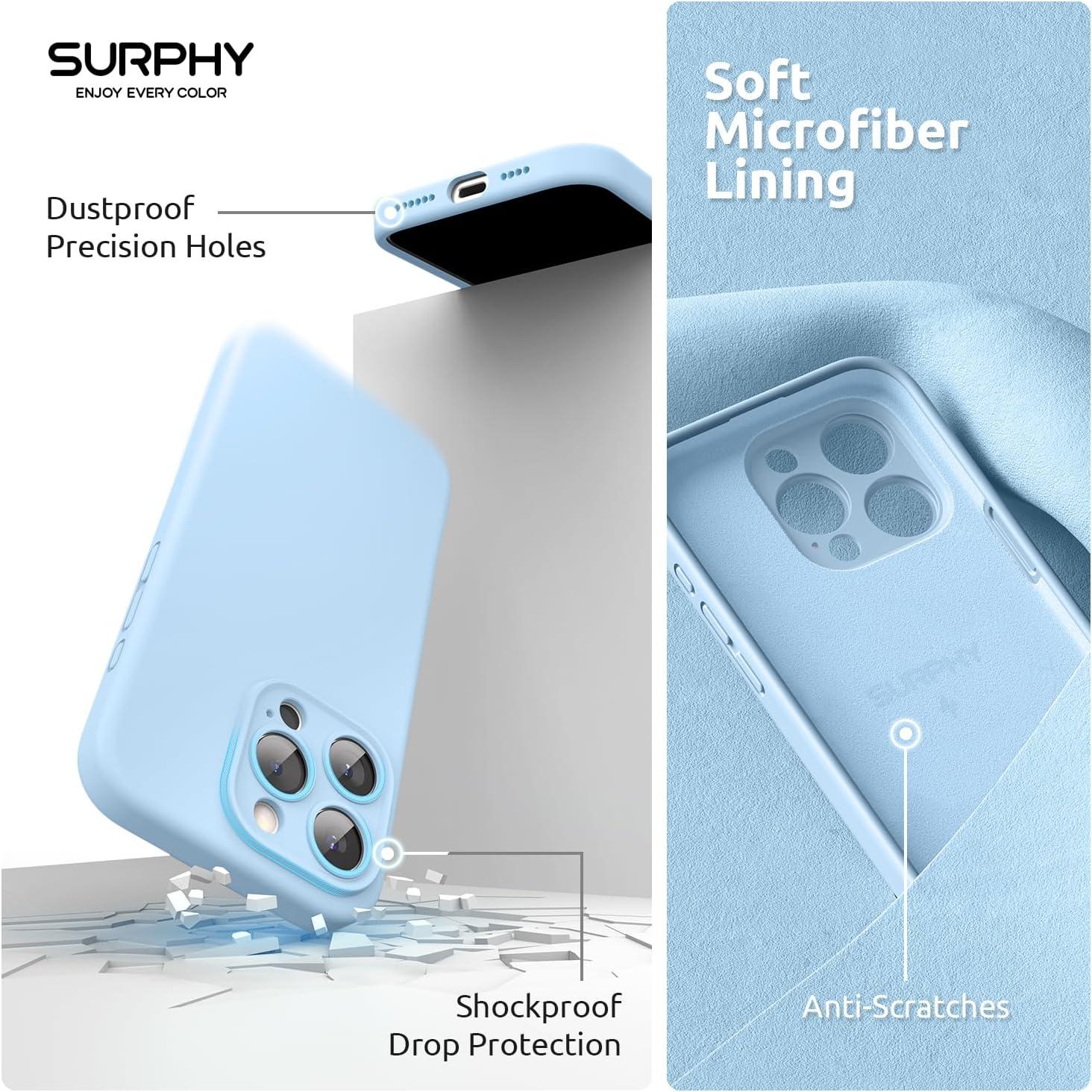 imageSURPHY Designed for iPhone 15 Pro Max Case Compatible with MagSafe 67 inch 2023 with 2 Pack Screen Protector Liquid Silicone Phone Case Camera Protective ampamp Soft Microfiber Lining Cactus GreenLight Blue