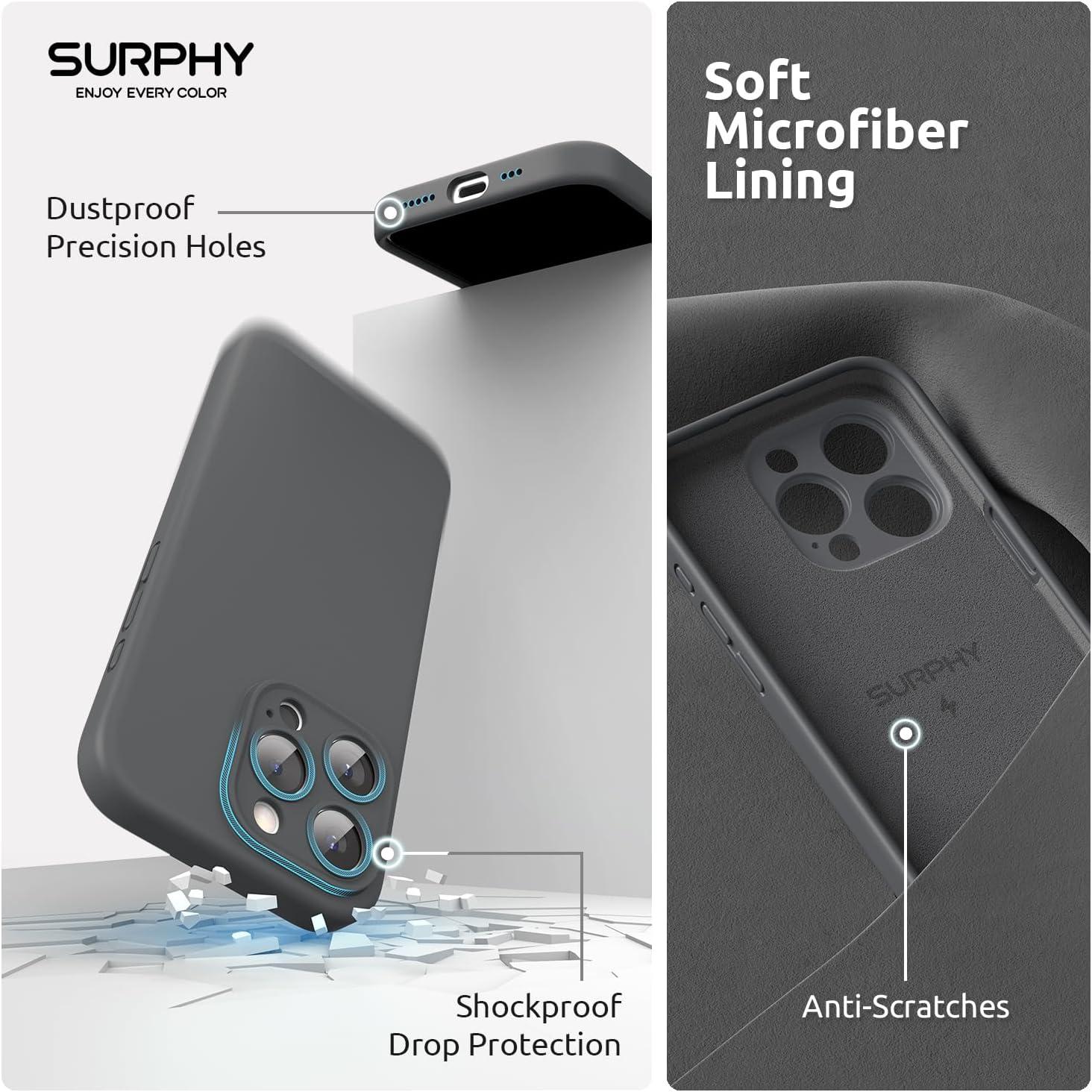 imageSURPHY Designed for iPhone 15 Pro Max Case Compatible with MagSafe 67 inch 2023 with 2 Pack Screen Protector Liquid Silicone Phone Case Camera Protective ampamp Soft Microfiber Lining Cactus GreenClay