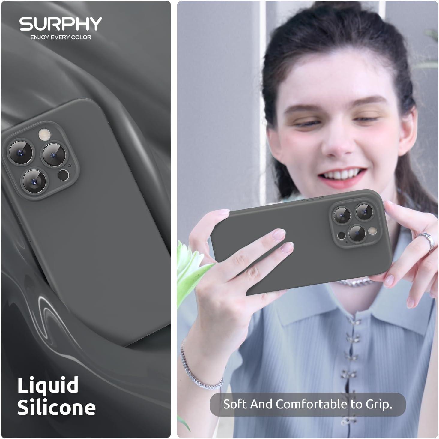 imageSURPHY Designed for iPhone 15 Pro Max Case Compatible with MagSafe 67 inch 2023 with 2 Pack Screen Protector Liquid Silicone Phone Case Camera Protective ampamp Soft Microfiber Lining Cactus GreenClay