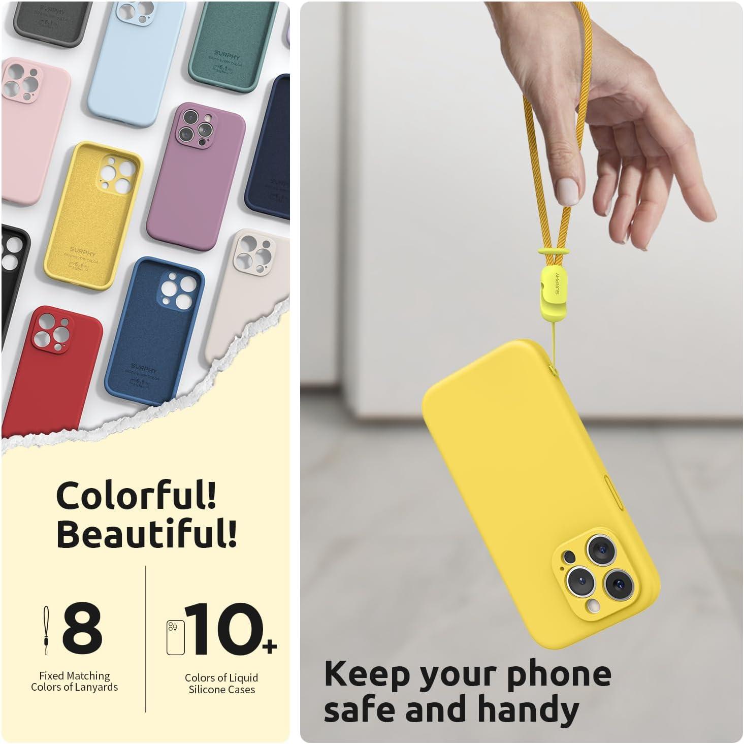 imageSURPHY Designed for iPhone 15 Pro Max Case with Screen Protector and Lanyard Phone Strap and Liquid Silicone Phone Case Camera Protective ampamp Soft Microfiber Lining 67 inch 2023 Lilac PurpleSunshine