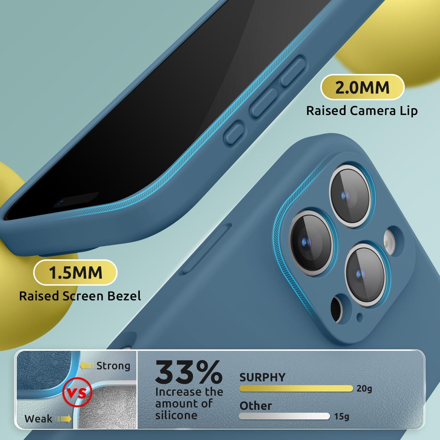 imageSURPHY Designed for iPhone 16 Pro Case Compatible with MagSafe 63 inch 2024 Liquid Silicone Phone Case Camera Protective Soft Microfiber Lining PinkLake Green