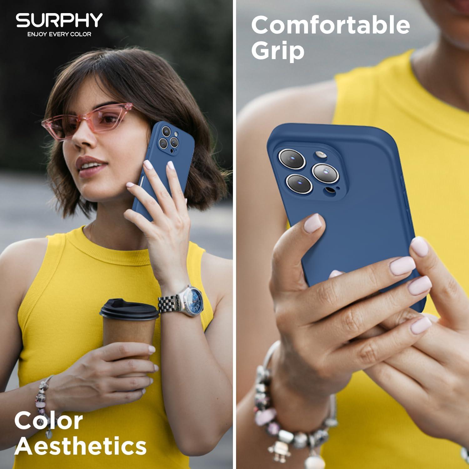 imageSURPHY Designed for iPhone 16 Pro Max Case Compatible with MagSafe 69 inch 2024 Liquid Silicone Phone Case Camera Protective Soft Microfiber Lining RedBlue Jay