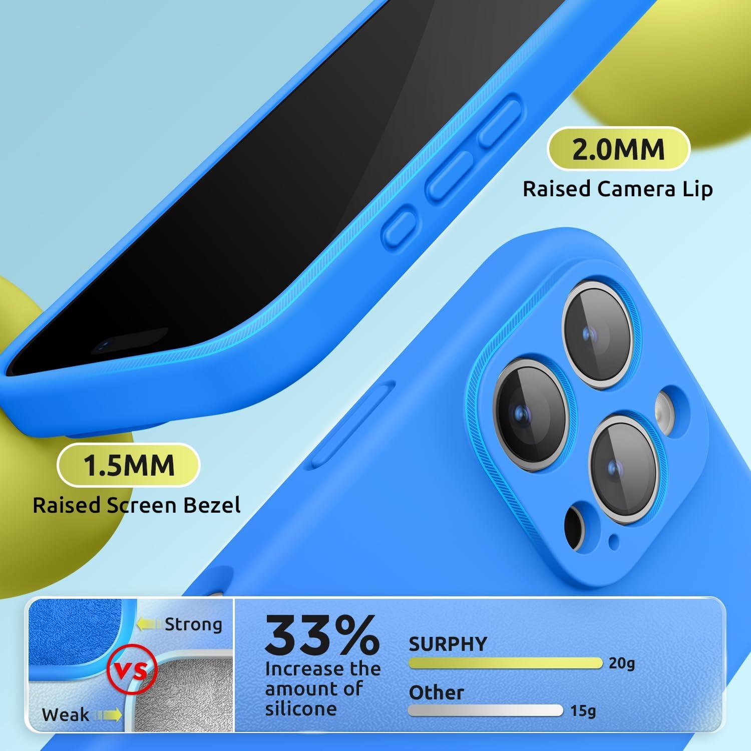 imageSURPHY Designed for iPhone 16 Pro Max Case Compatible with MagSafe 69 inch 2024 Liquid Silicone Phone Case Camera Protective Soft Microfiber Lining RedBlue