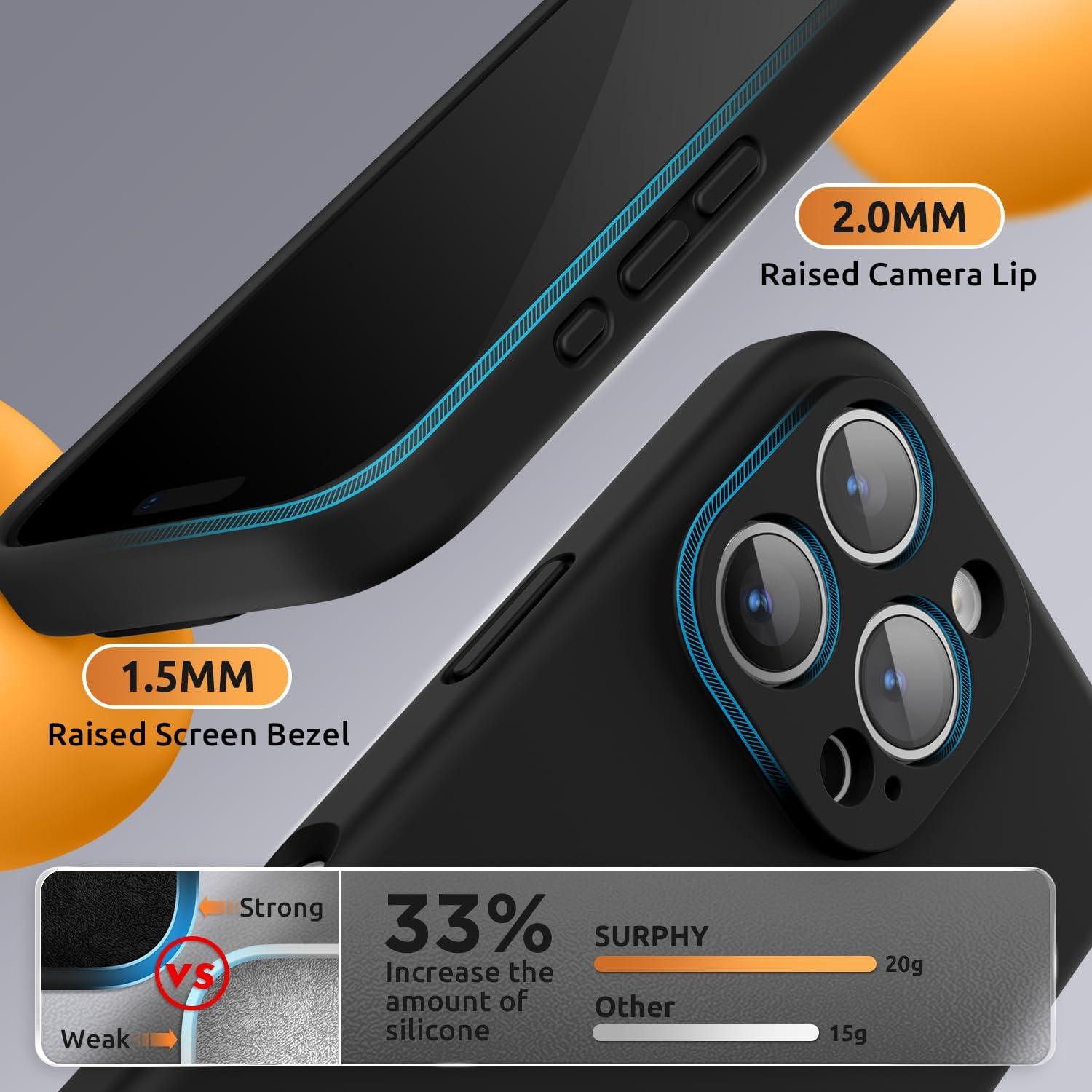 imageSURPHY Designed for iPhone 16 Pro Max Case Compatible with MagSafe 69 inch 2024 Liquid Silicone Phone Case Camera Protective Soft Microfiber Lining RedBlack