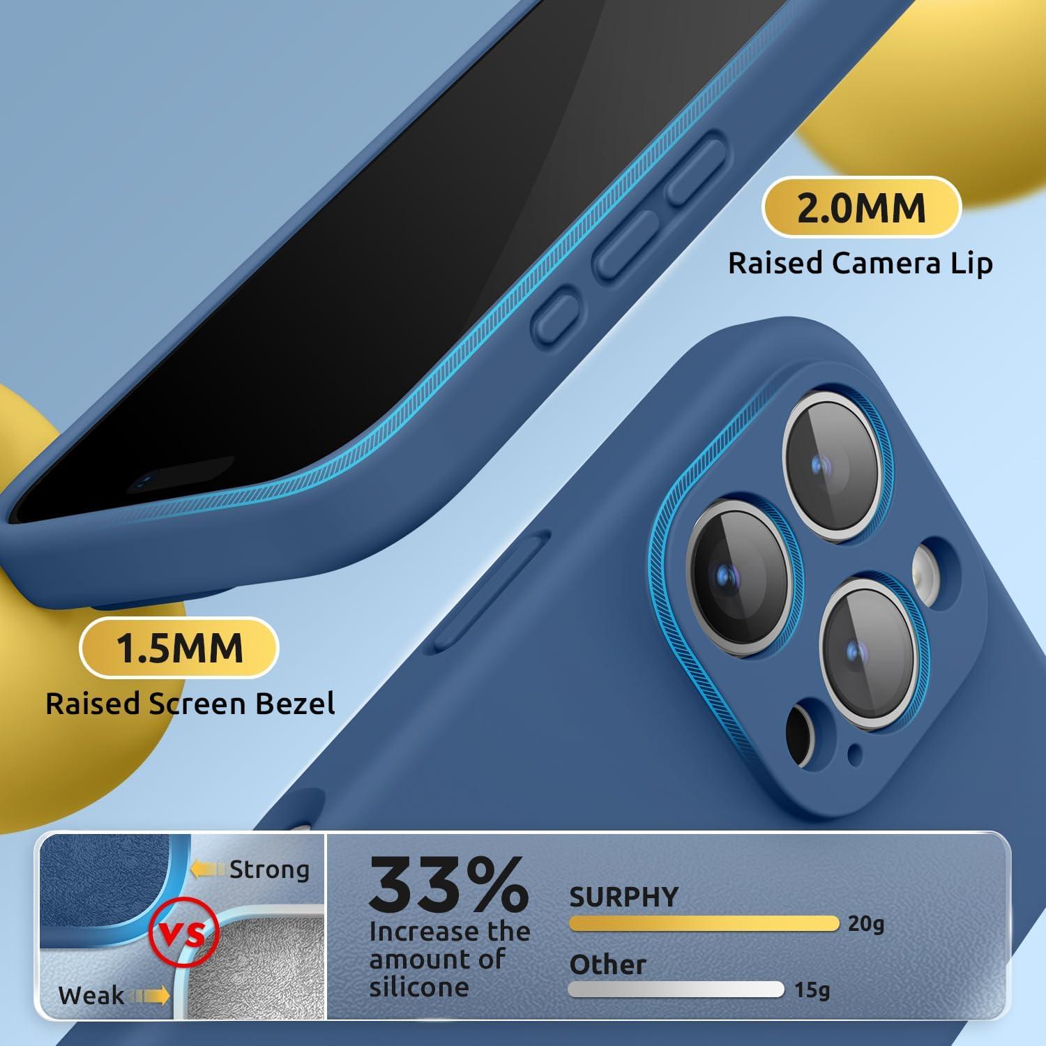 imageSURPHY Designed for iPhone 16 Pro Max Case Compatible with MagSafe 69 inch 2024 Liquid Silicone Phone Case Camera Protective Soft Microfiber Lining RedBlue Jay