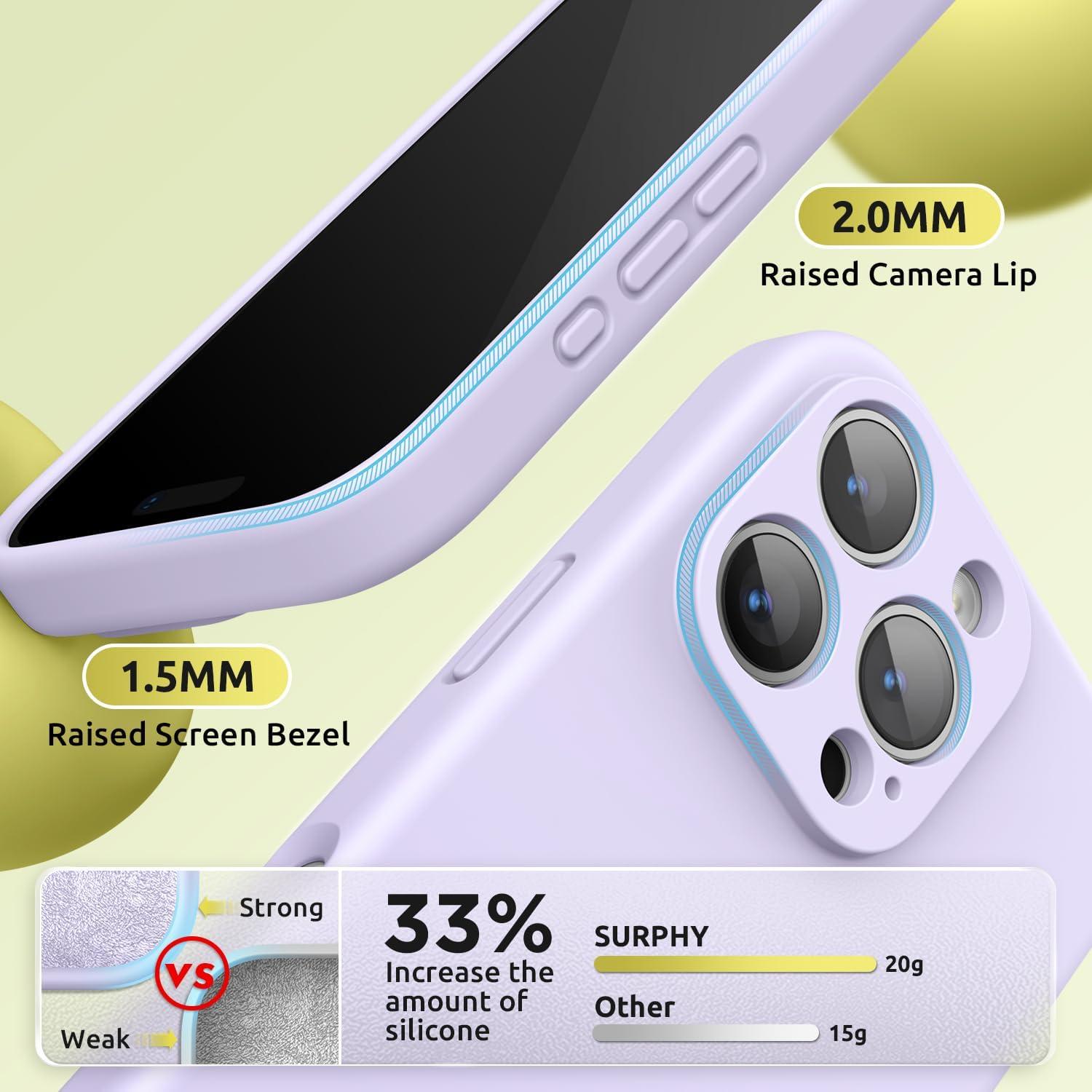 imageSURPHY Designed for iPhone 16 Pro Max Case Compatible with MagSafe 69 inch 2024 Liquid Silicone Phone Case Camera Protective Soft Microfiber Lining RedLilac