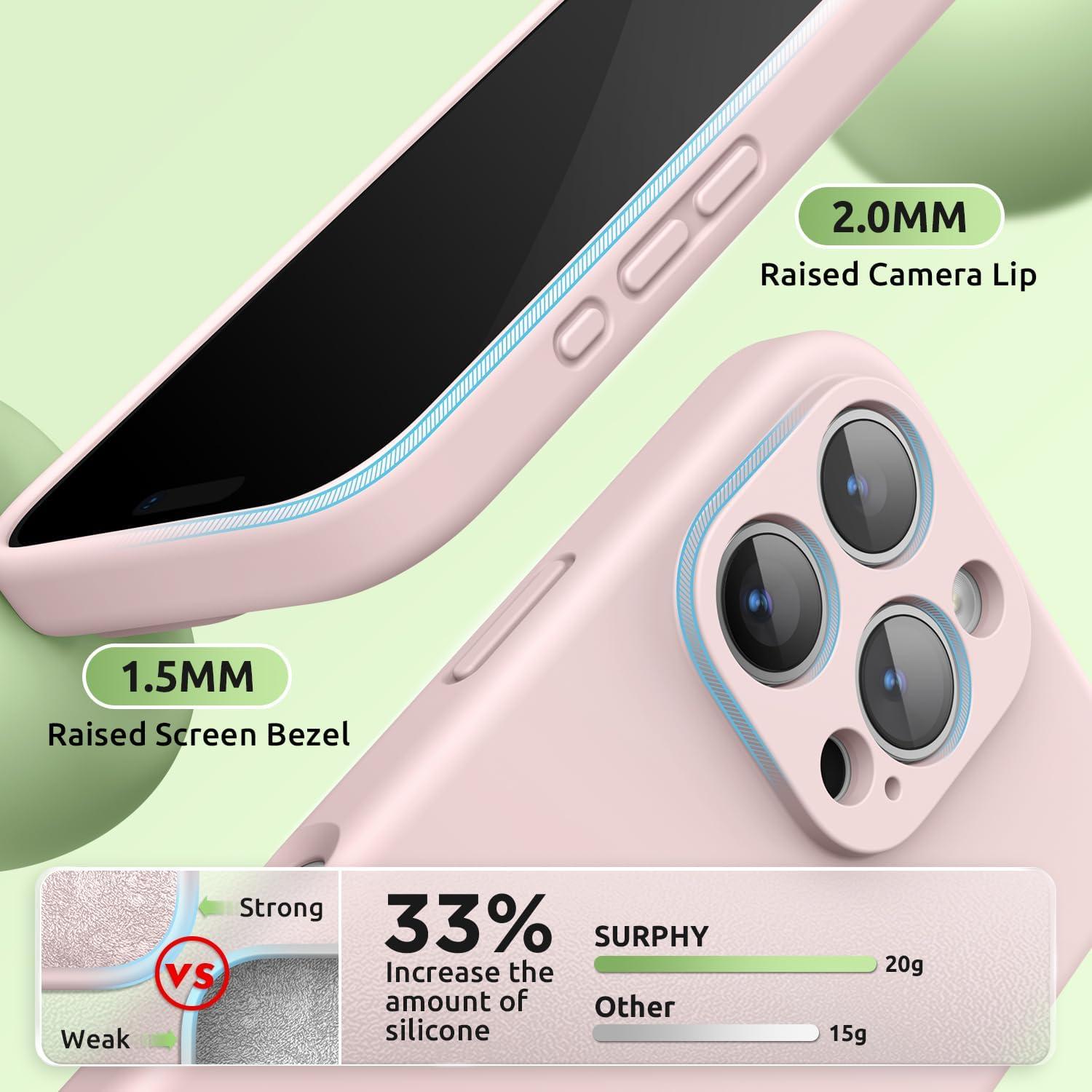 imageSURPHY Designed for iPhone 16 Pro Max Case Compatible with MagSafe 69 inch 2024 Liquid Silicone Phone Case Camera Protective Soft Microfiber Lining RedPink Sand