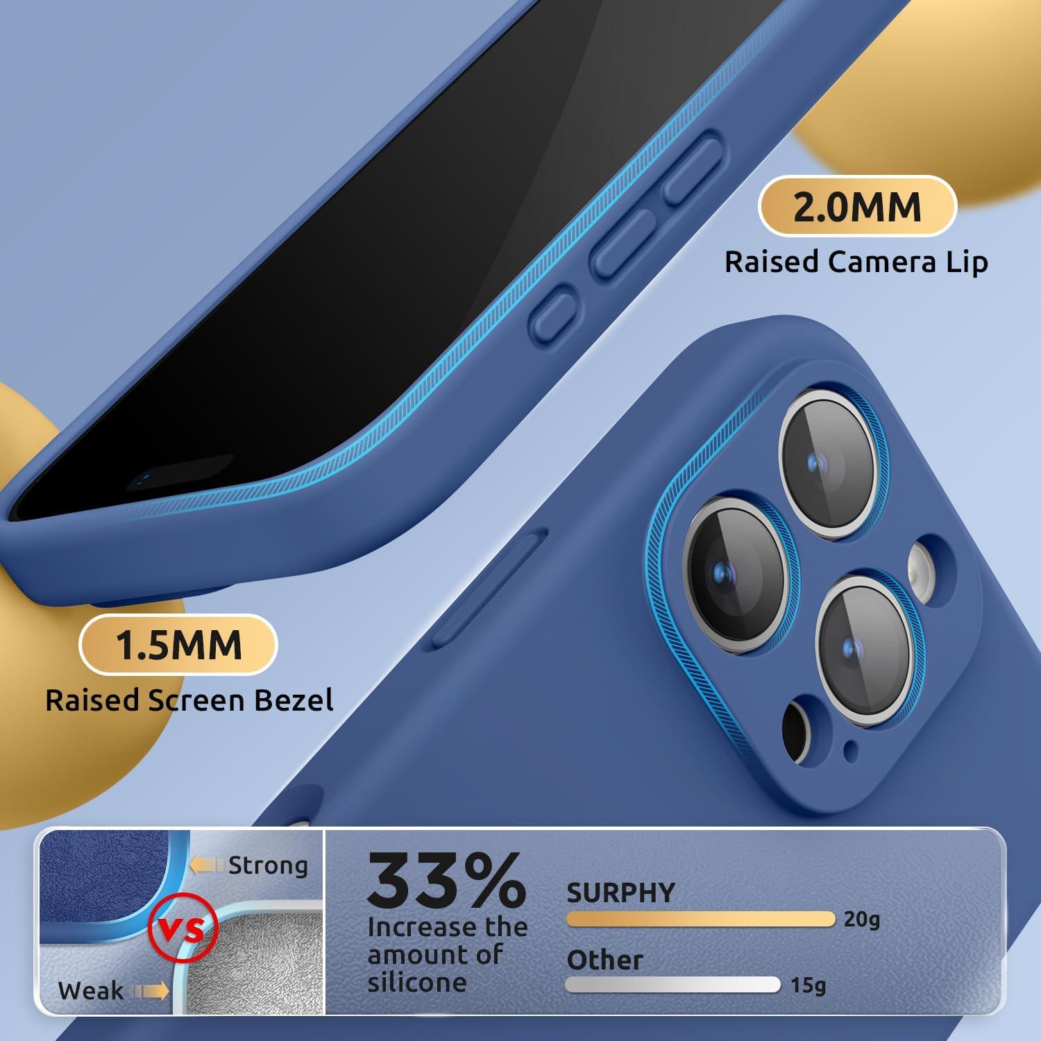 imageSURPHY Designed for iPhone 16 Pro Max Case Compatible with MagSafe 69 inch 2024 Liquid Silicone Phone Case Camera Protective Soft Microfiber Lining RedDenim