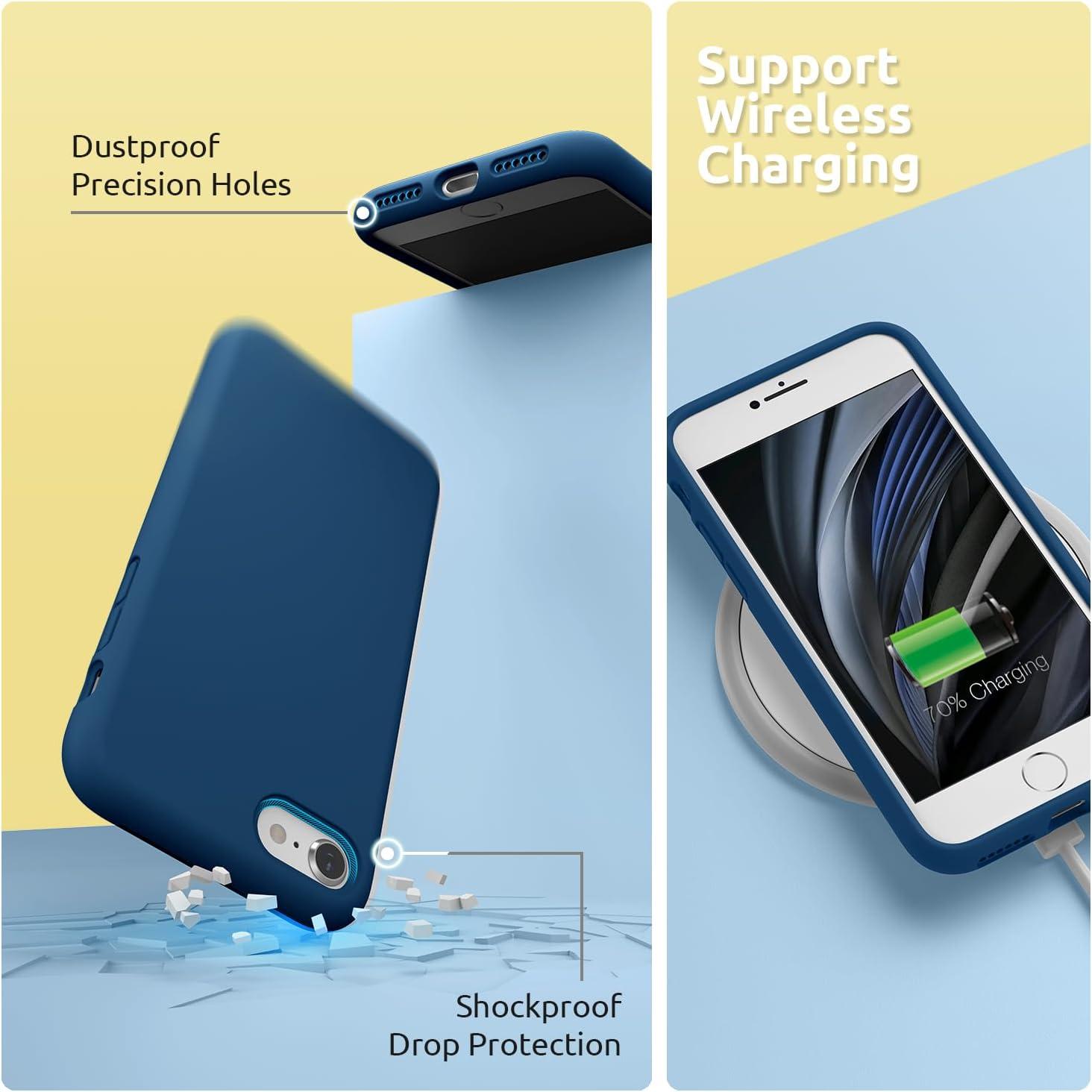 imageSURPHY Designed for iPhone SE Case iPhone 8 Case iPhone 7 Case Liquid Silicone Phone Case for iPhone se 3rd 2nd SE 2022 SE 2020 Blue HorizonBlue Horizon