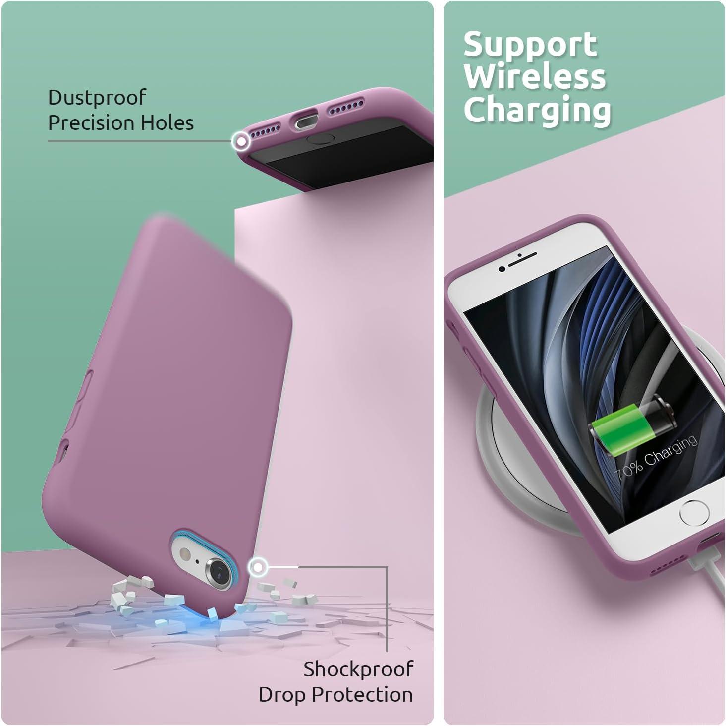 imageSURPHY Designed for iPhone SE Case iPhone 8 Case iPhone 7 Case Liquid Silicone Phone Case for iPhone se 3rd 2nd SE 2022 SE 2020 Blue HorizonLilac Purple