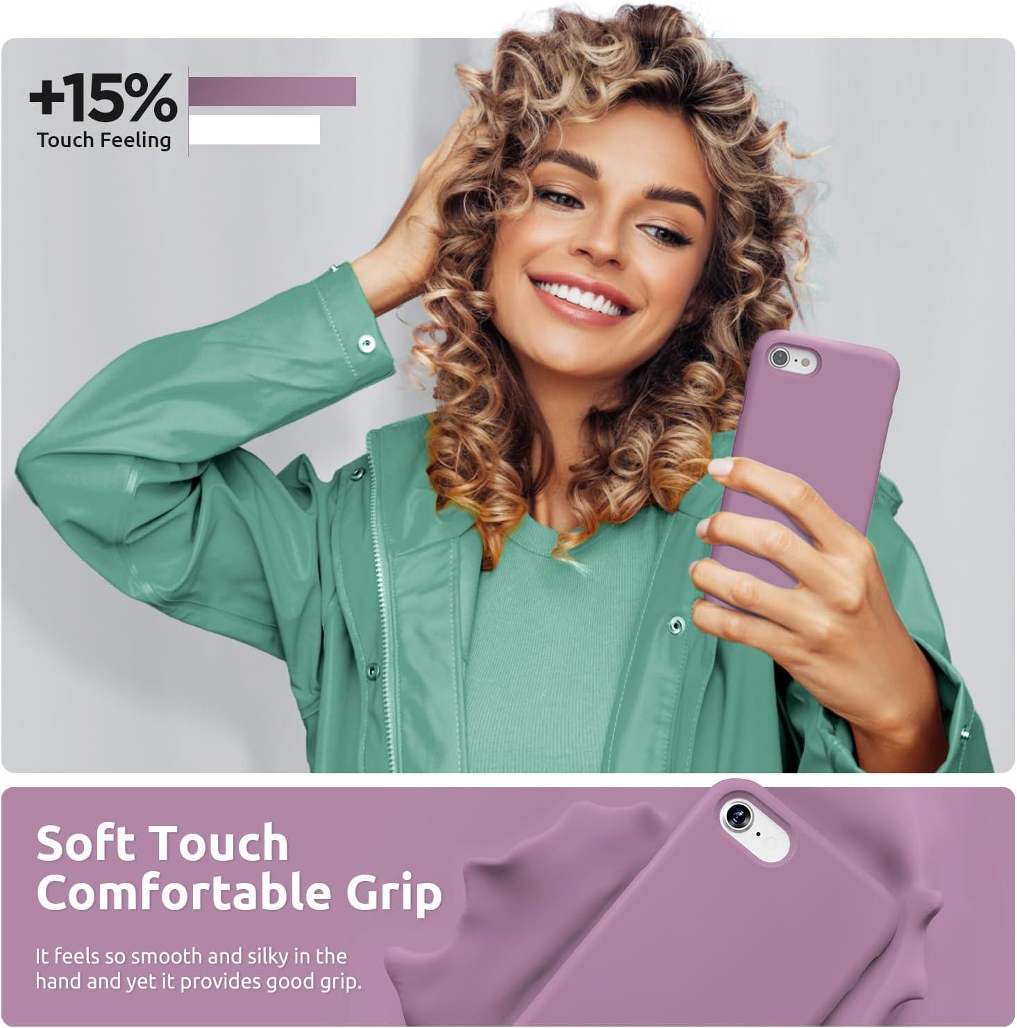 imageSURPHY Designed for iPhone SE Case iPhone 8 Case iPhone 7 Case Liquid Silicone Phone Case for iPhone se 3rd 2nd SE 2022 SE 2020 Blue HorizonLilac Purple