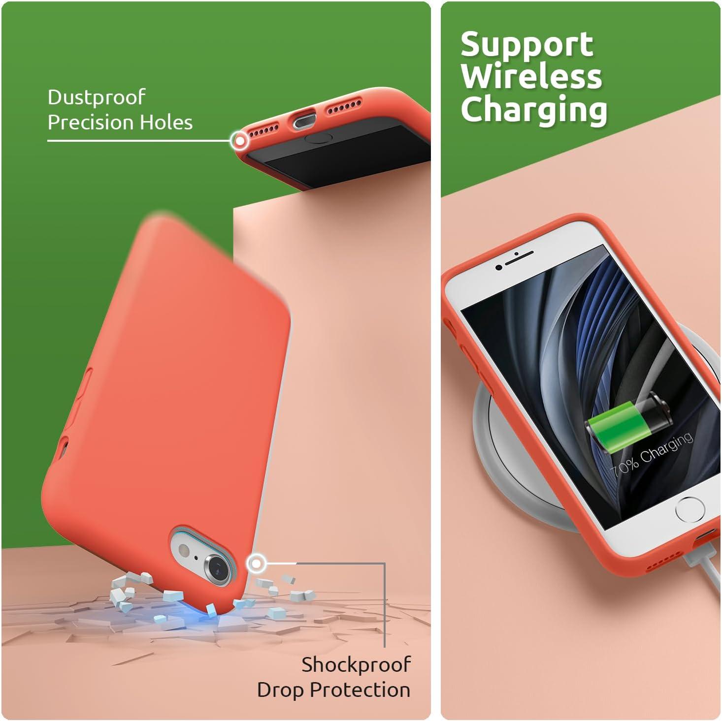 imageSURPHY Designed for iPhone SE Case iPhone 8 Case iPhone 7 Case Liquid Silicone Phone Case for iPhone se 3rd 2nd SE 2022 SE 2020 Blue HorizonNectarine