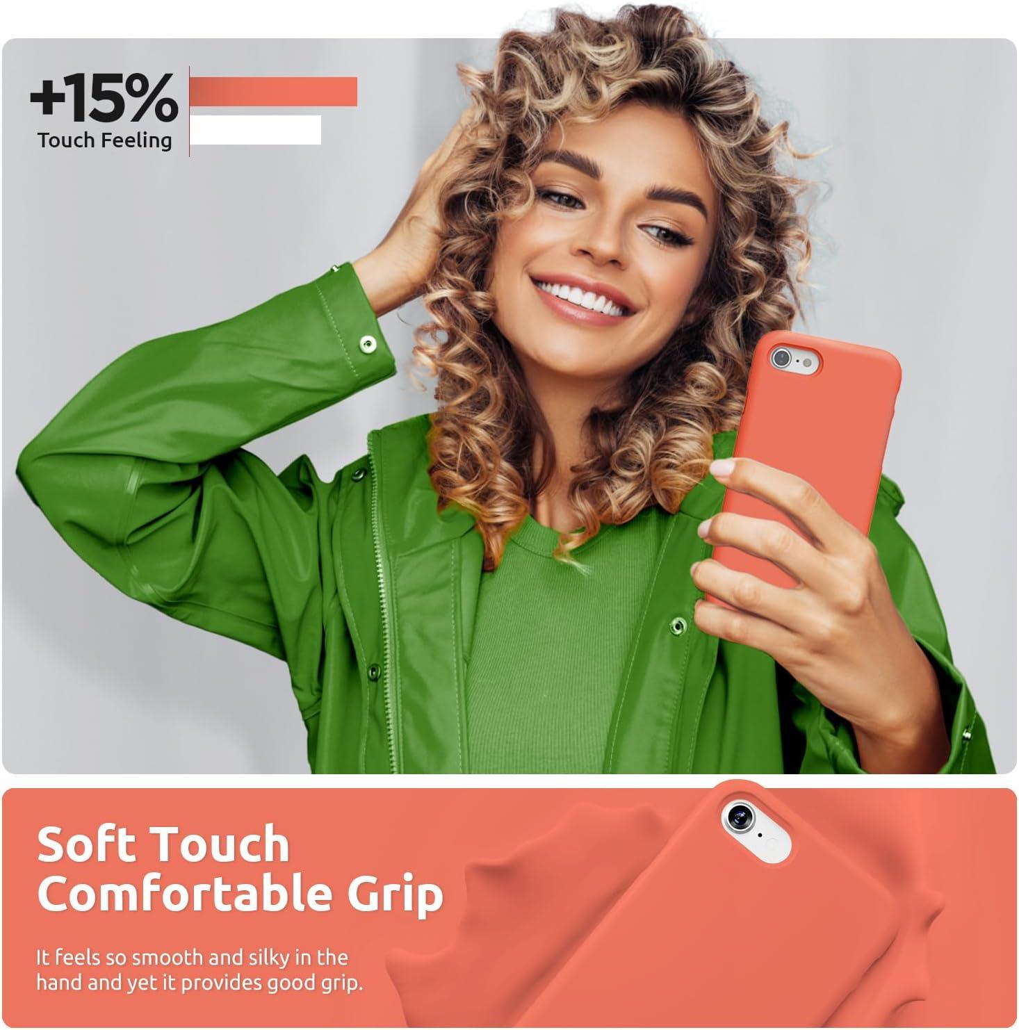 imageSURPHY Designed for iPhone SE Case iPhone 8 Case iPhone 7 Case Liquid Silicone Phone Case for iPhone se 3rd 2nd SE 2022 SE 2020 Blue HorizonNectarine