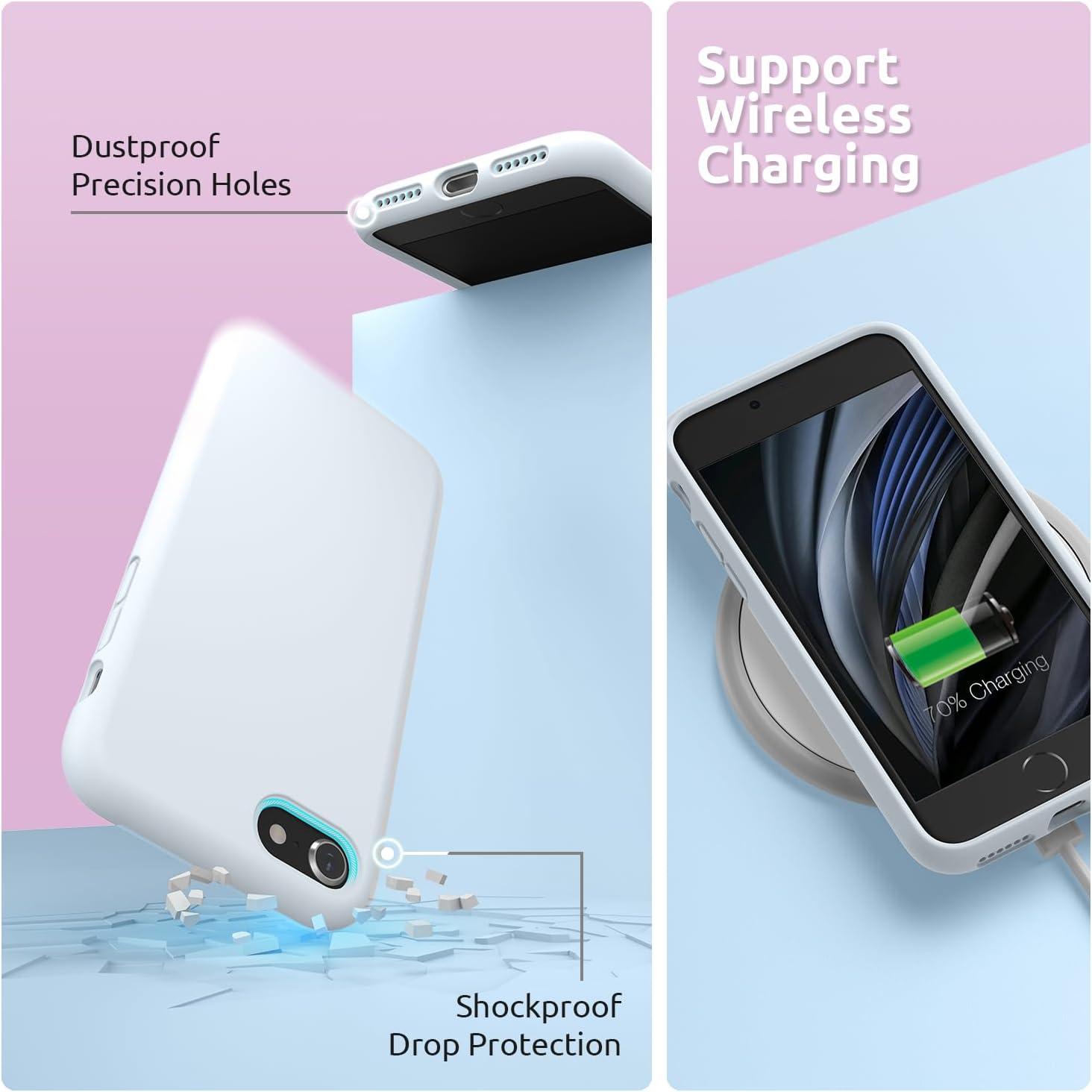 imageSURPHY Designed for iPhone SE Case iPhone 8 Case iPhone 7 Case Liquid Silicone Phone Case for iPhone se 3rd 2nd SE 2022 SE 2020 Blue HorizonSky Blue