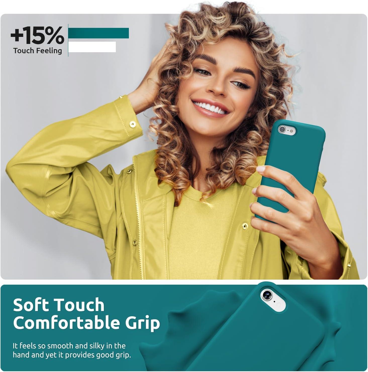 imageSURPHY Designed for iPhone SE Case iPhone 8 Case iPhone 7 Case Liquid Silicone Phone Case for iPhone se 3rd 2nd SE 2022 SE 2020 Blue HorizonTeal Blue