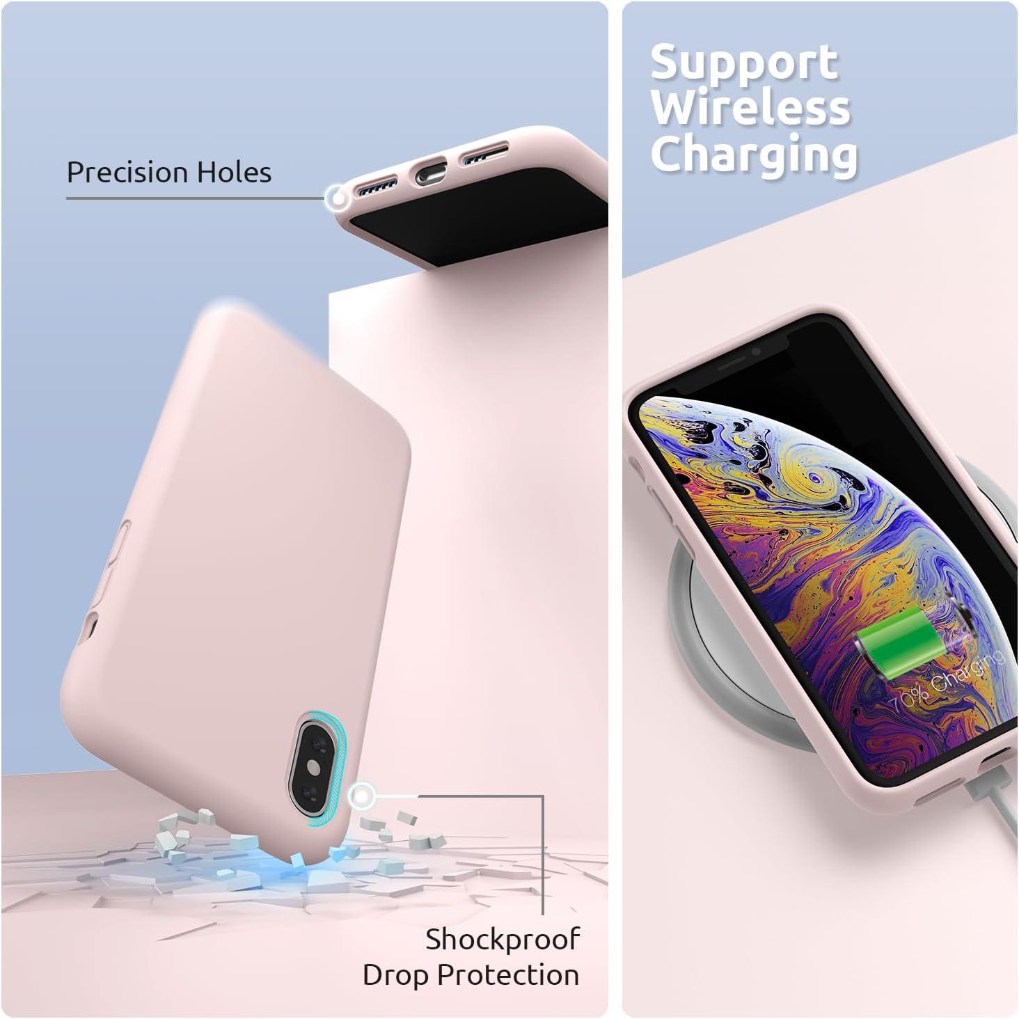 imageSURPHY Designed for iPhone Xs Case and for iPhone X Case with Microfiber Lining Thickened Liquid Silicone Phone Case for iPhone X XS 58 inches Baby PinkBaby Pink