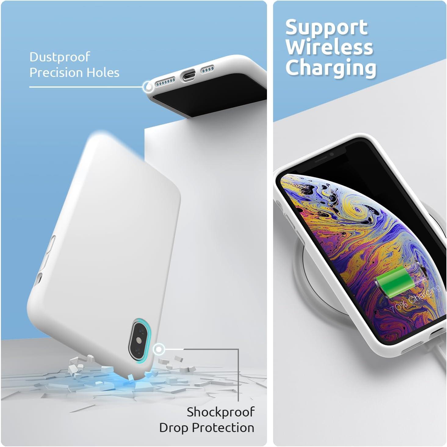 imageSURPHY Designed for iPhone Xs Max Case Thickened Liquid Silicone Phone Case for iPhone Xs Max 65 inches BeigeBeige Full Body